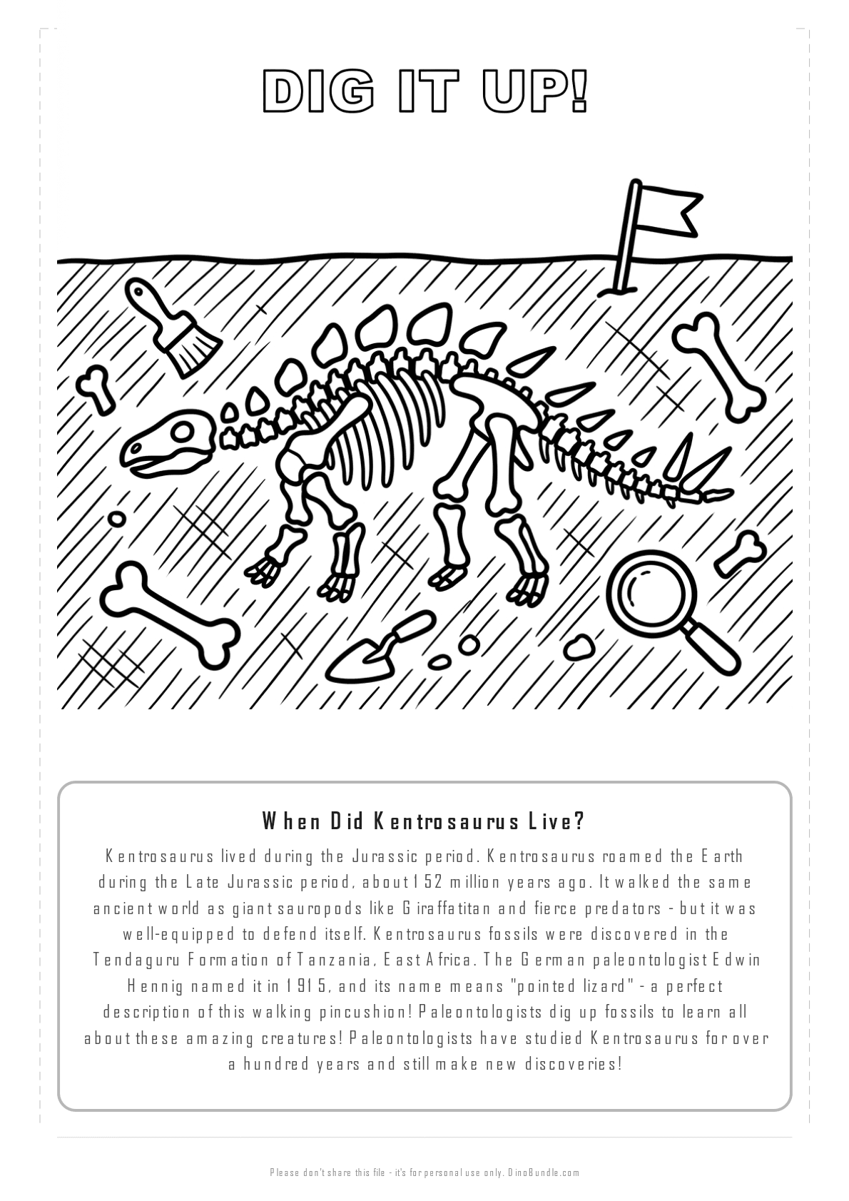 Kentrosaurus printable page 6