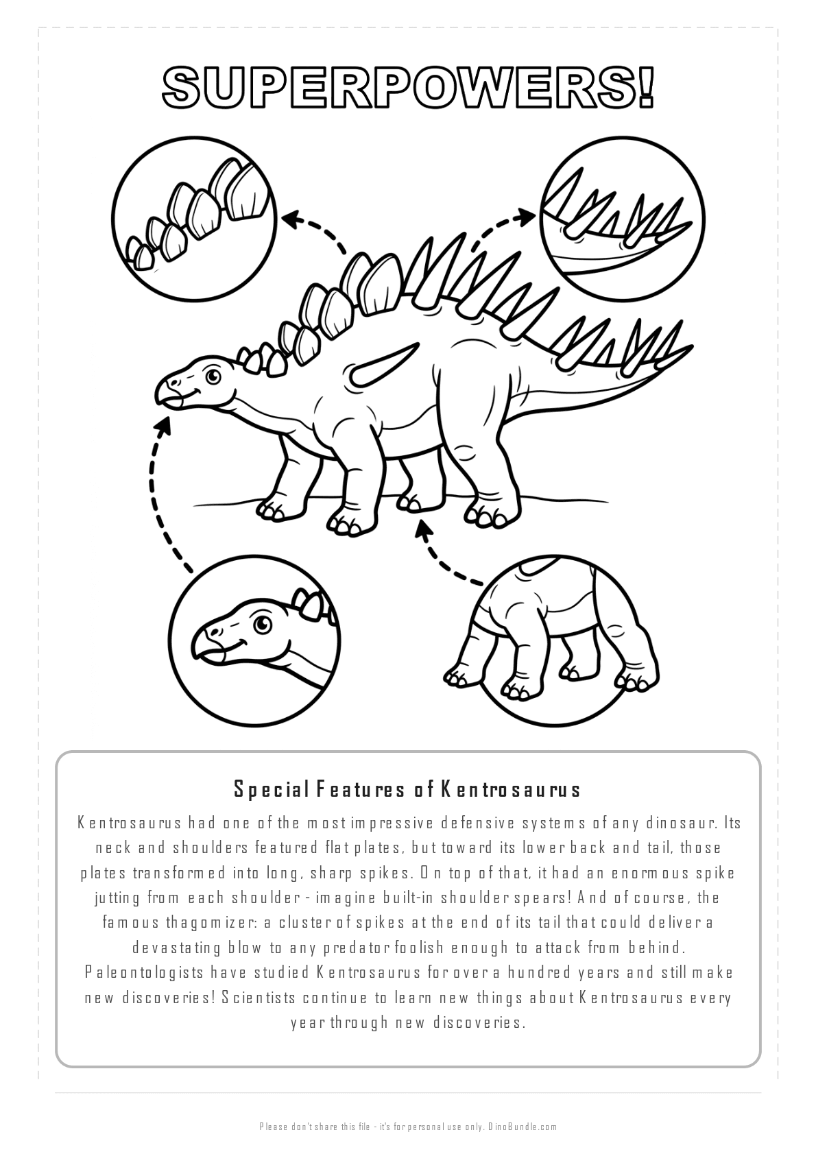 Kentrosaurus printable page 7