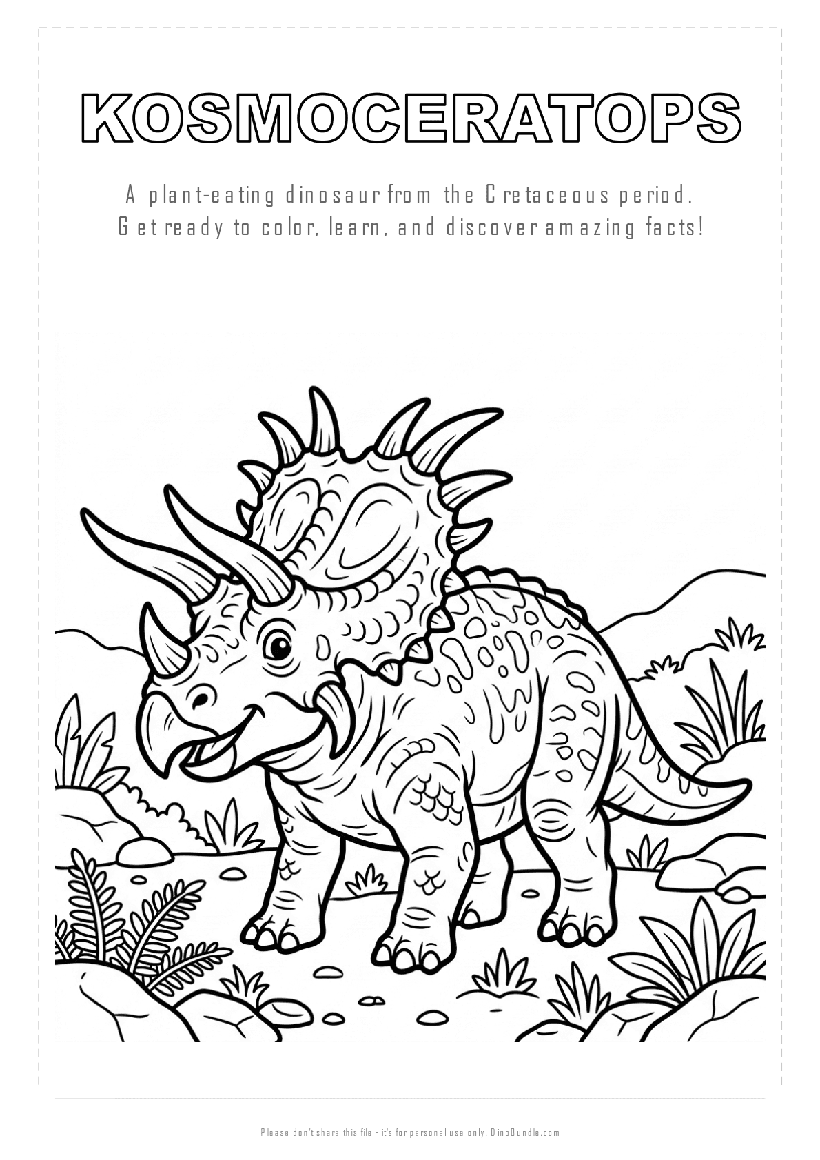 Kosmoceratops printable page 1
