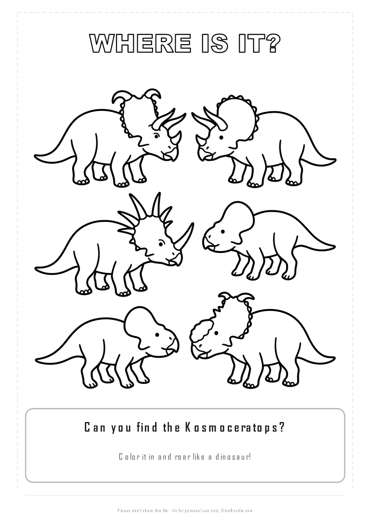 Kosmoceratops printable page 3
