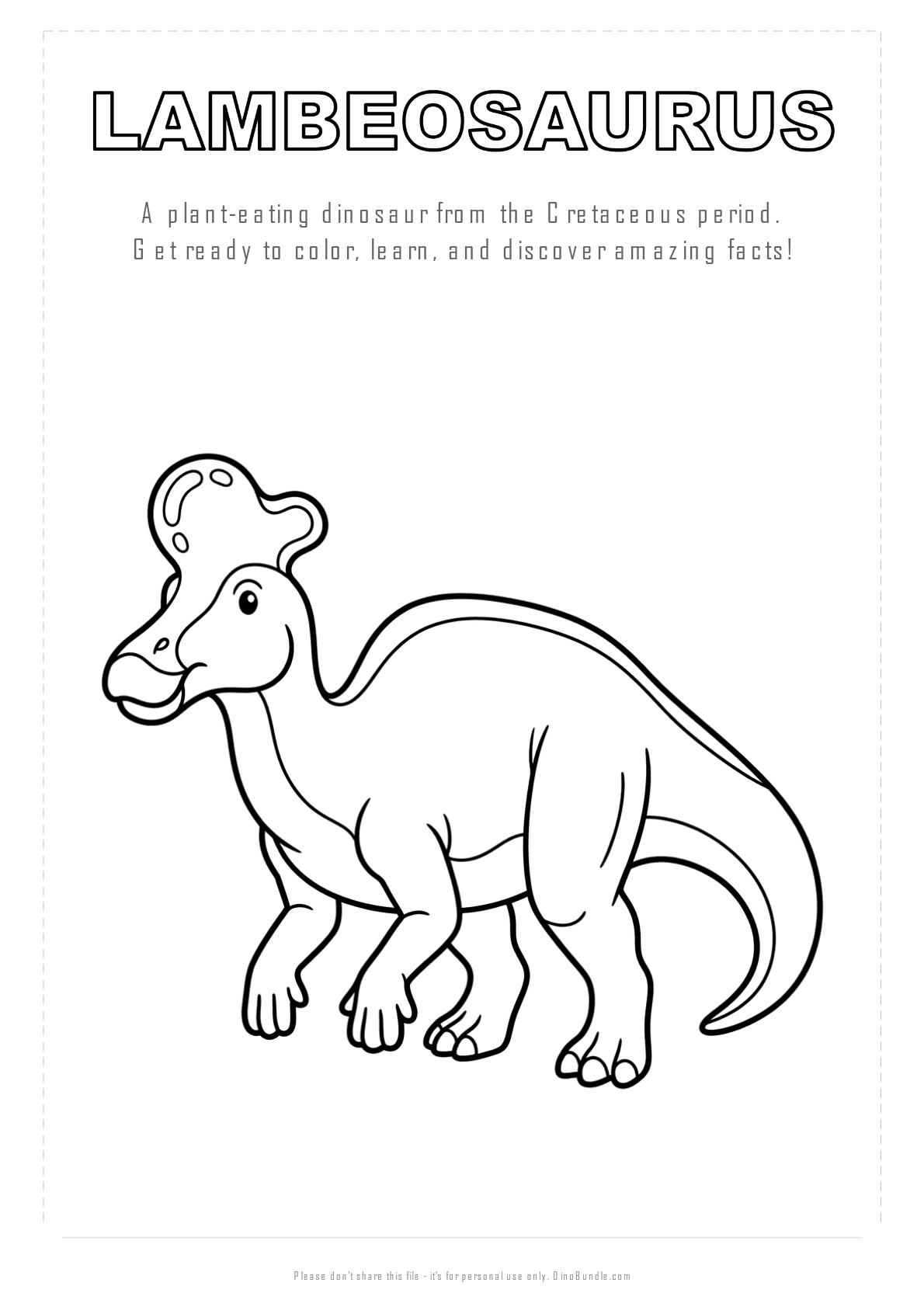 Lambeosaurus printable page 1