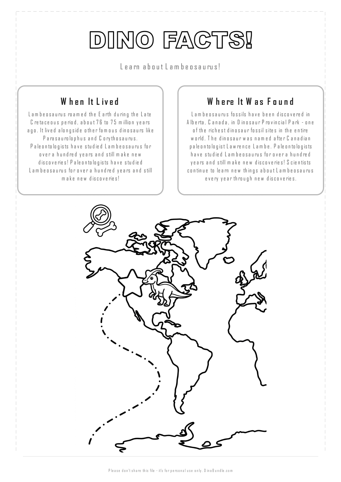 Lambeosaurus printable page 2