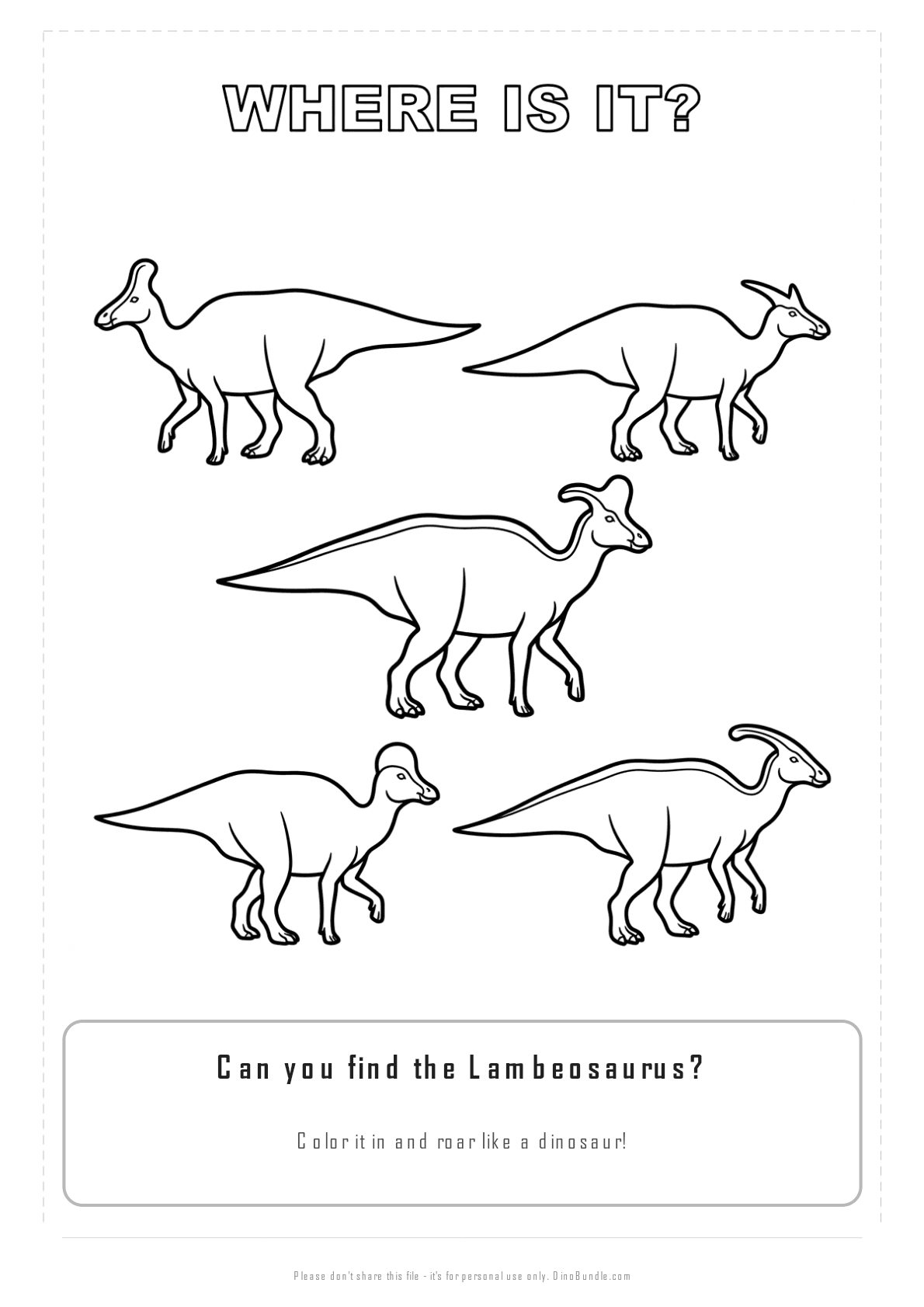 Lambeosaurus printable page 3