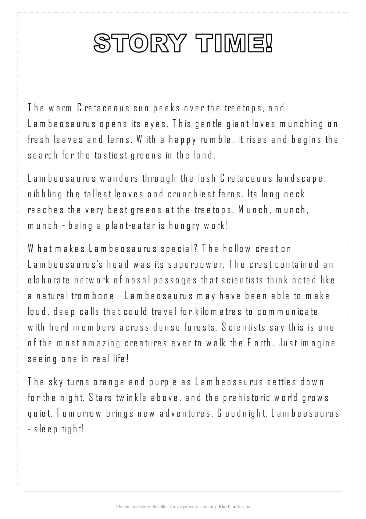 Lambeosaurus printable page 4