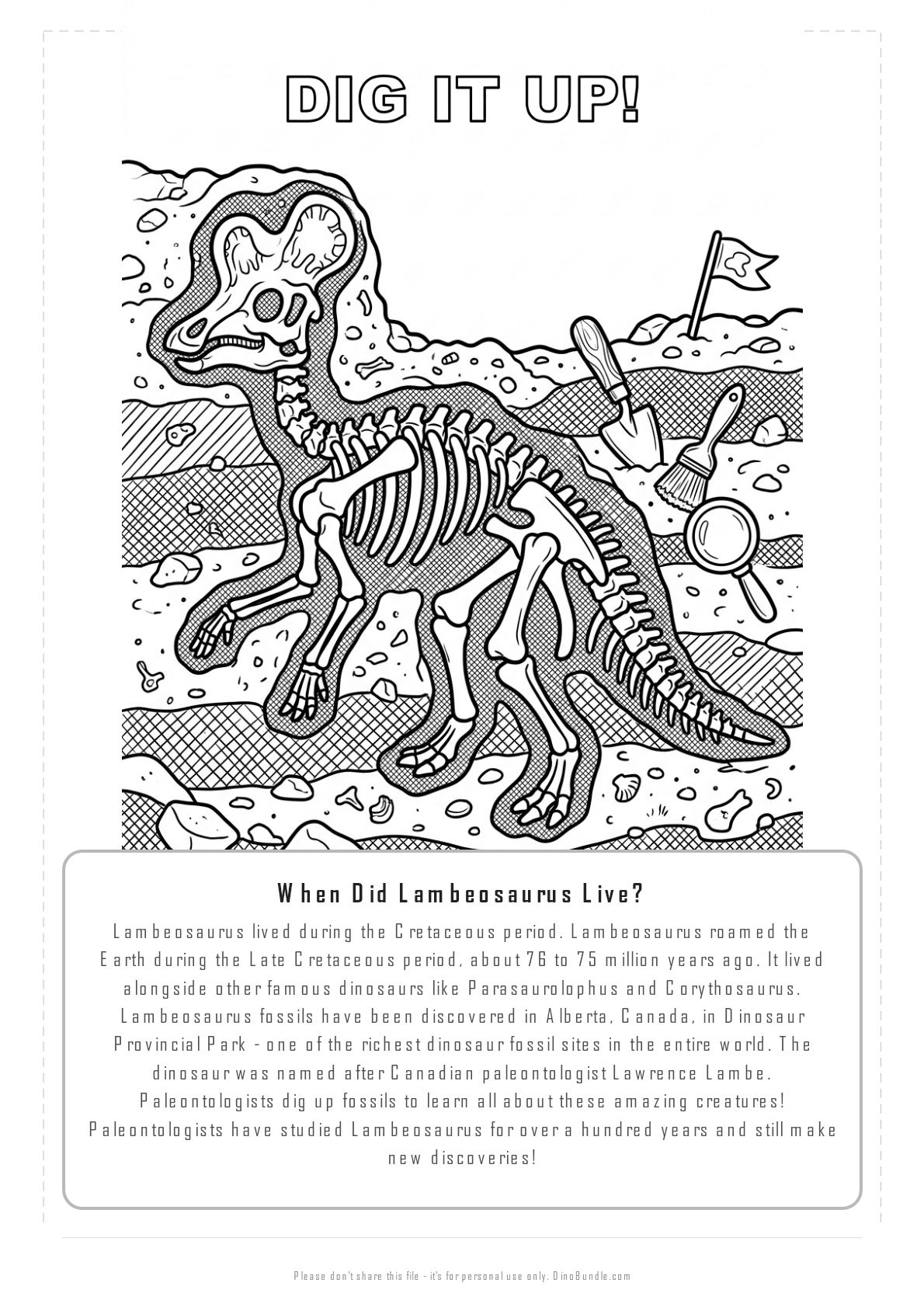 Lambeosaurus printable page 6