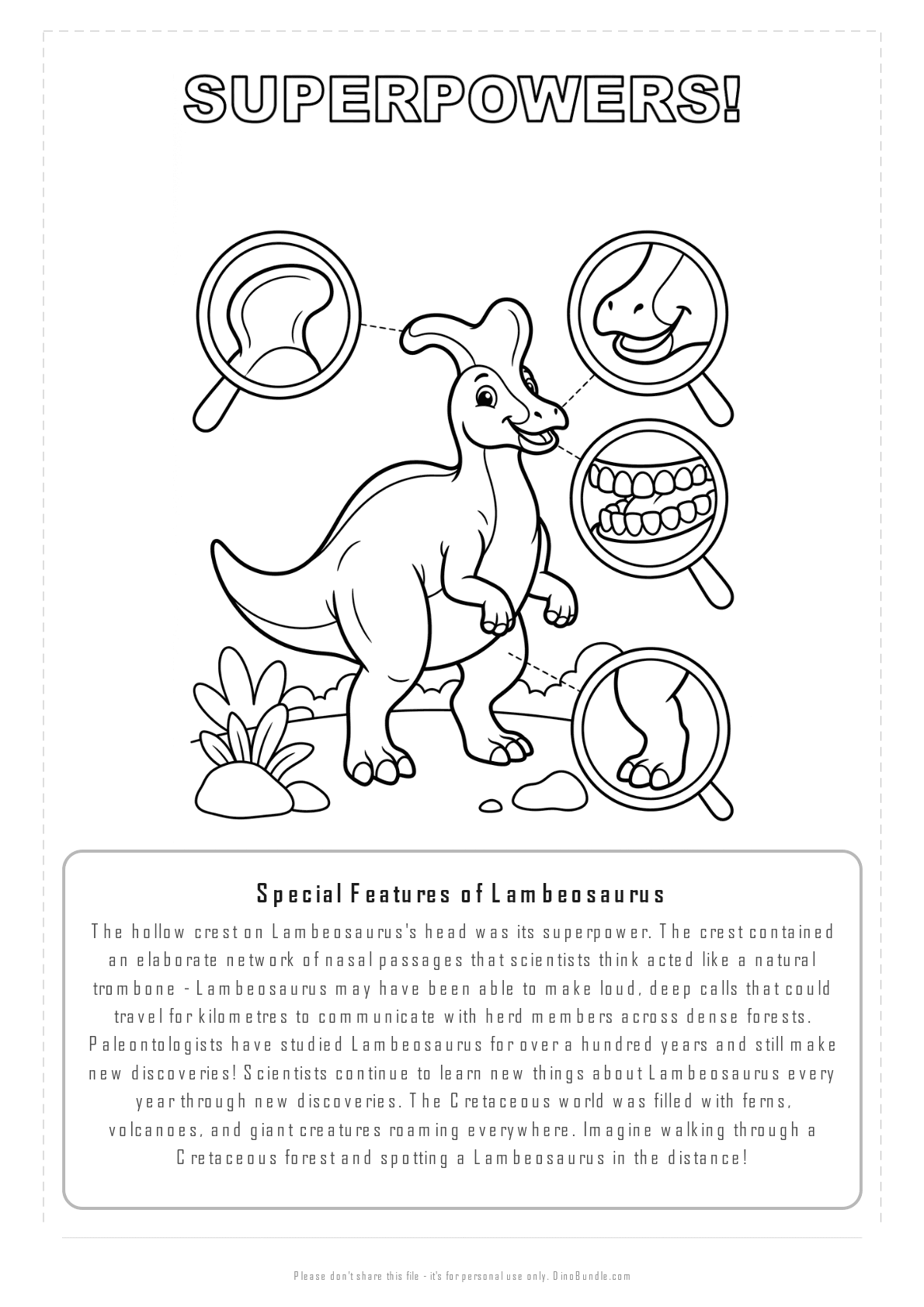 Lambeosaurus printable page 7