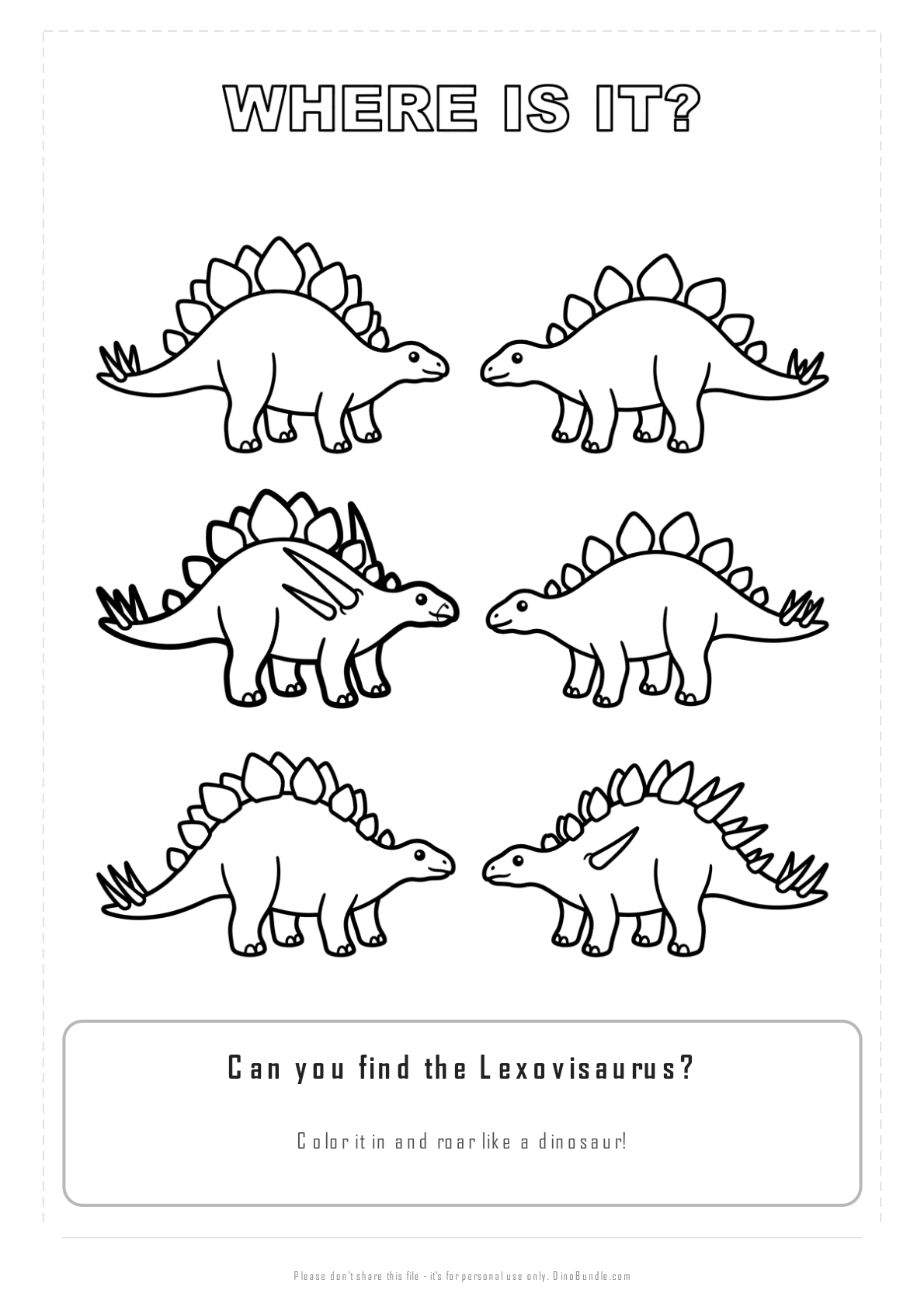 Lexovisaurus printable page 3