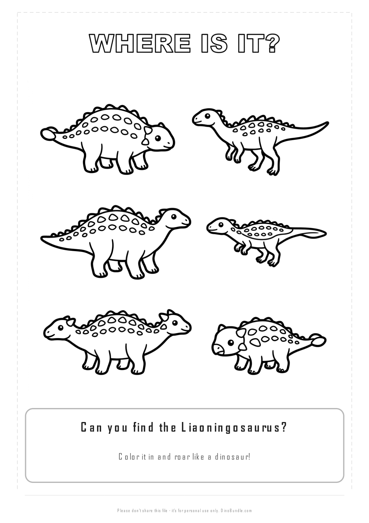Liaoningosaurus printable page 3