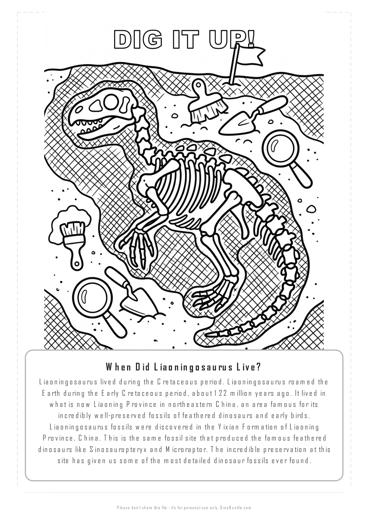 Liaoningosaurus printable page 6