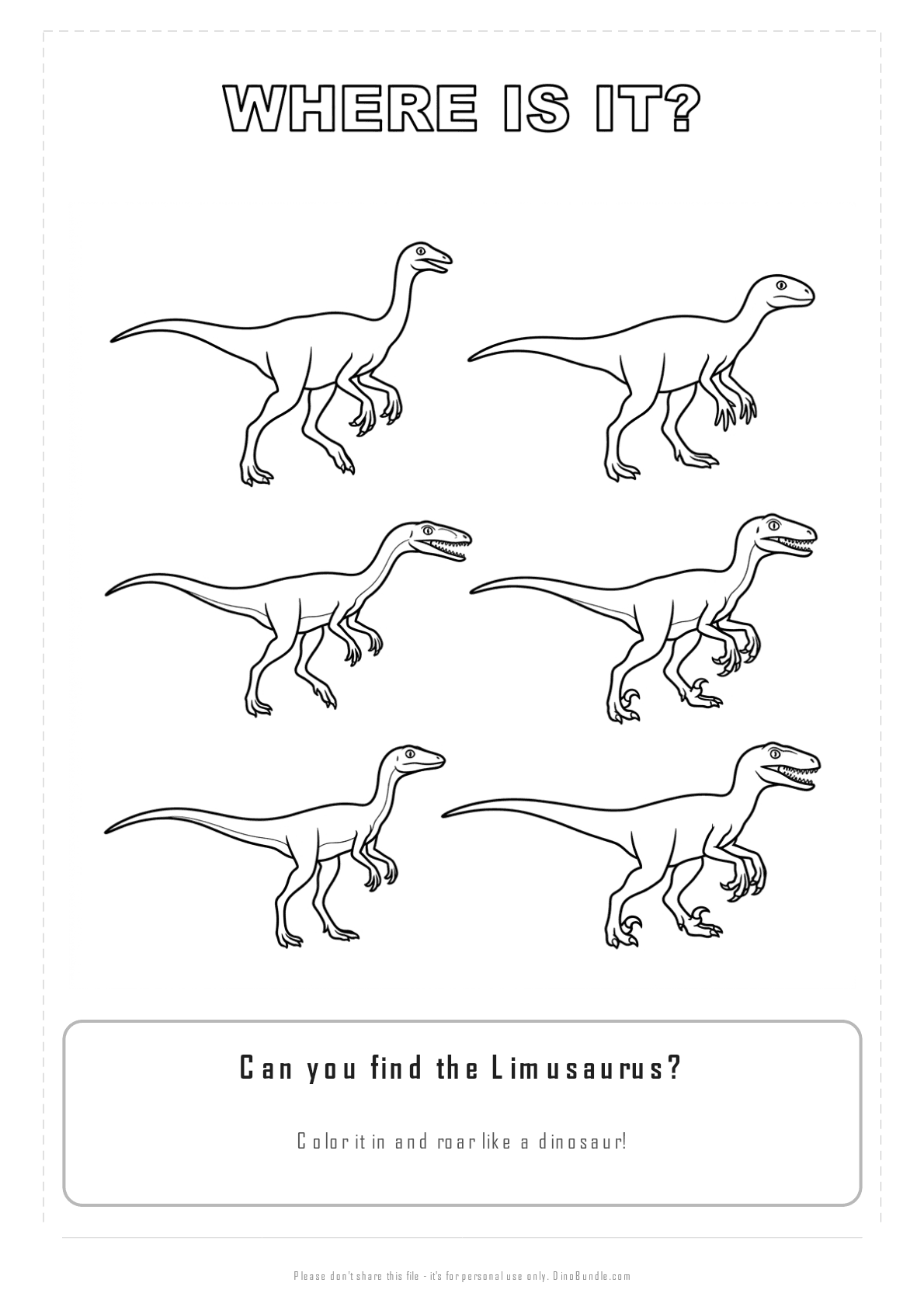 Limusaurus printable page 3