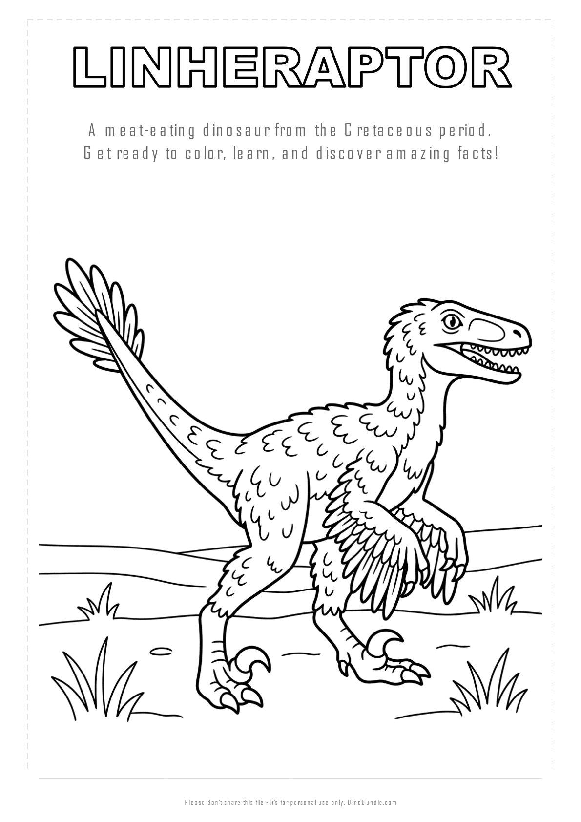 Linheraptor printable page 1