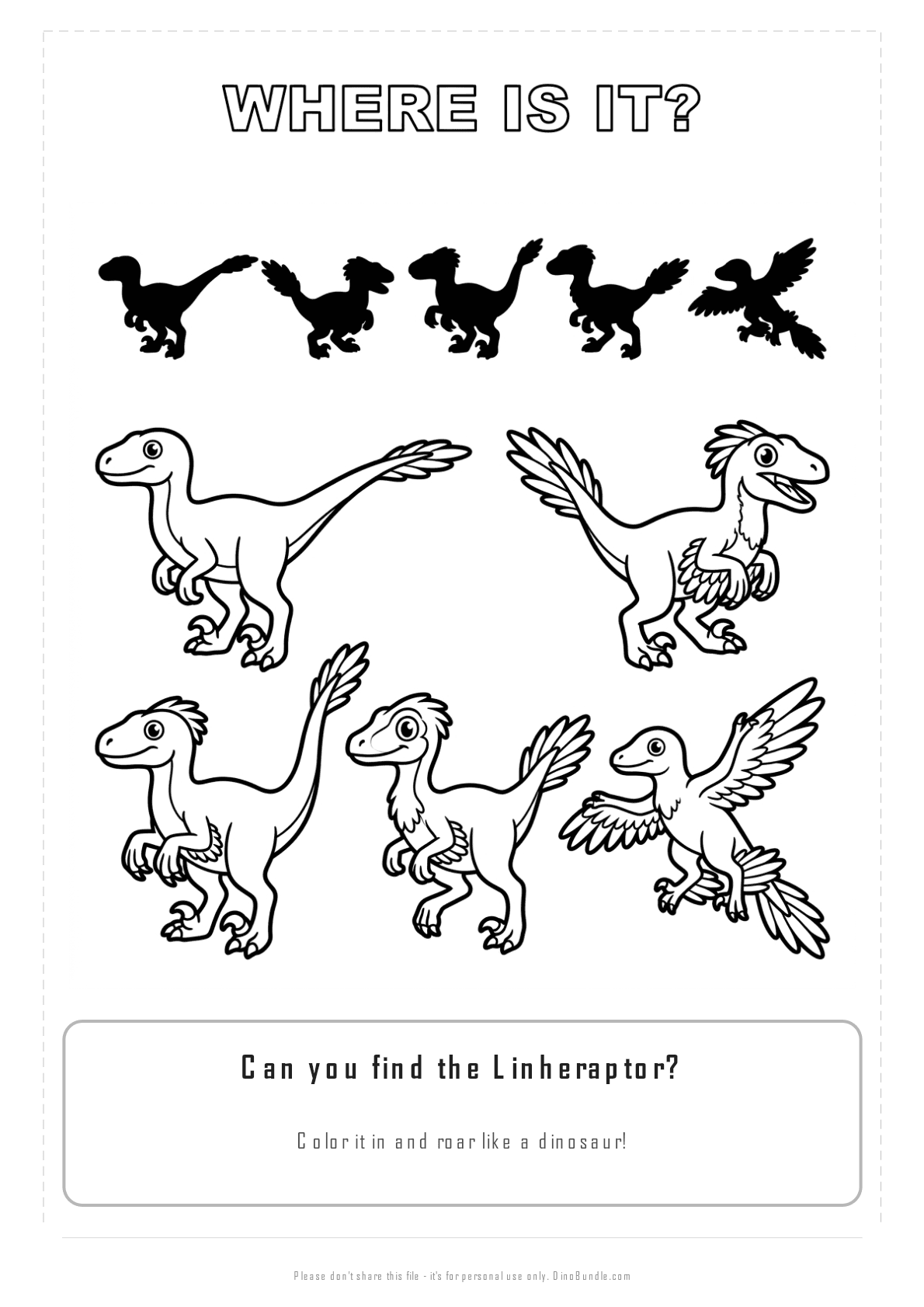 Linheraptor printable page 3