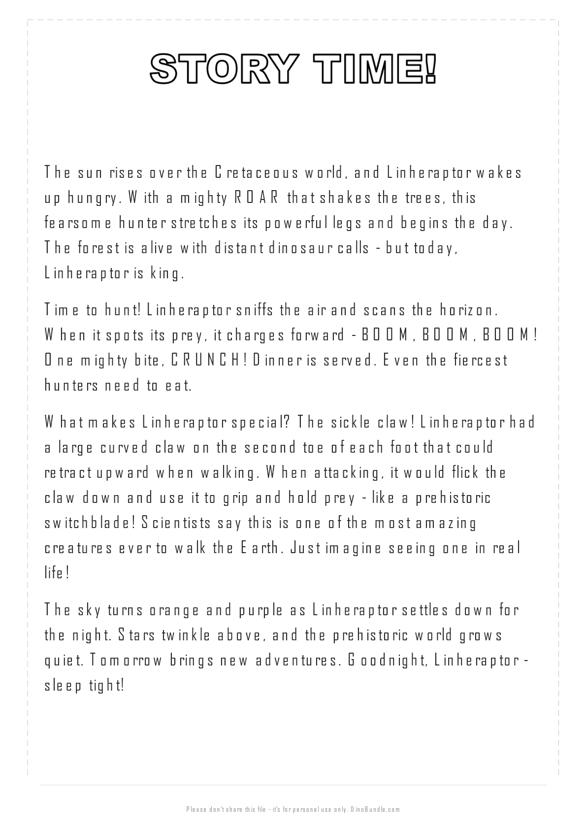Linheraptor printable page 4