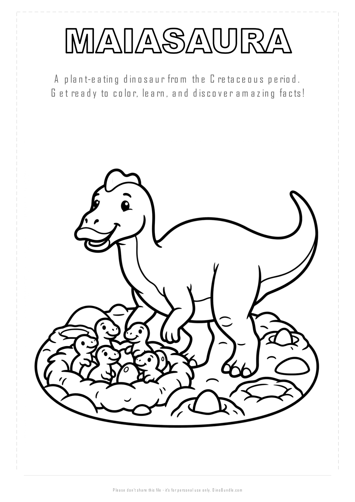 Maiasaura printable page 1