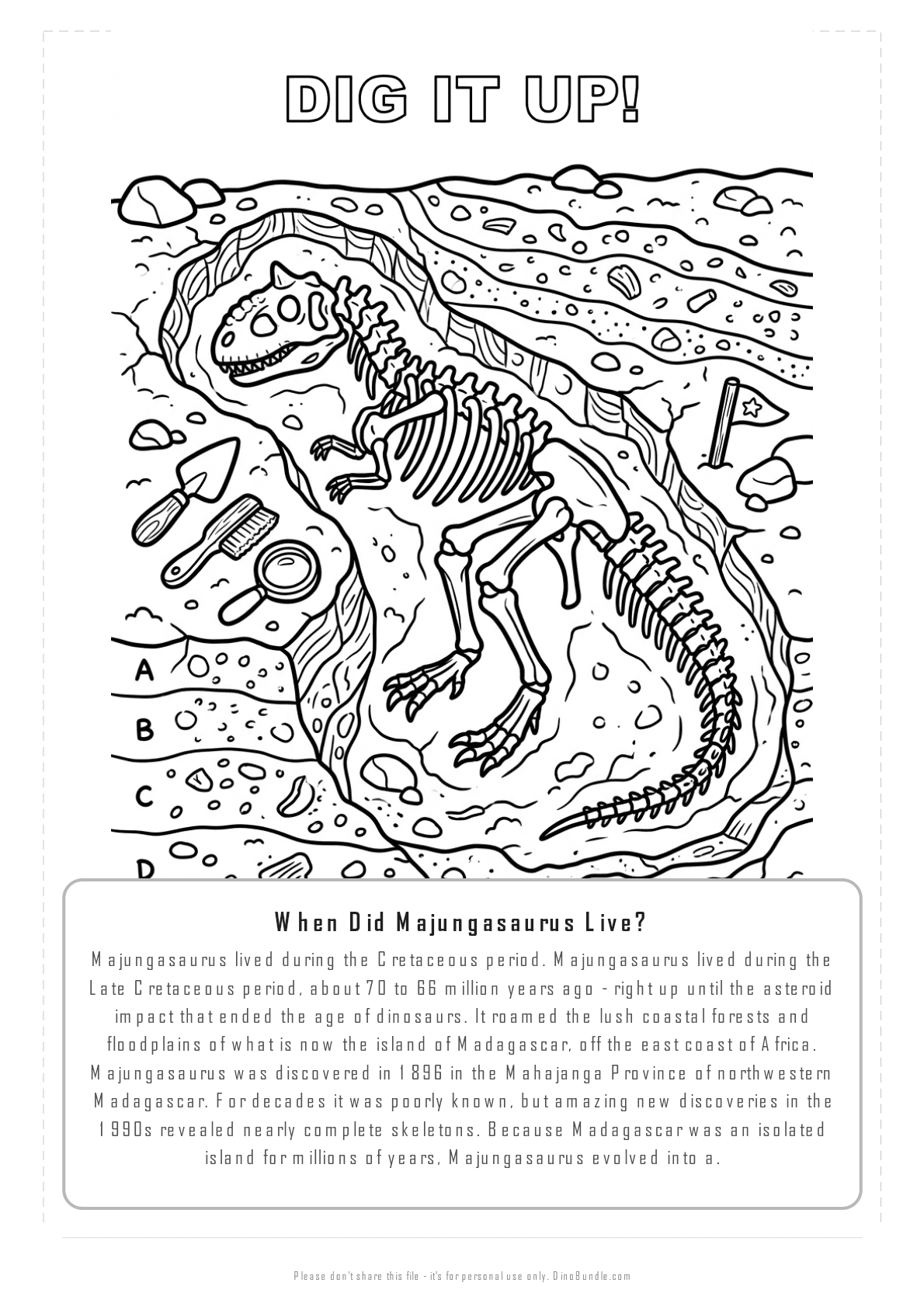 Majungasaurus printable page 6