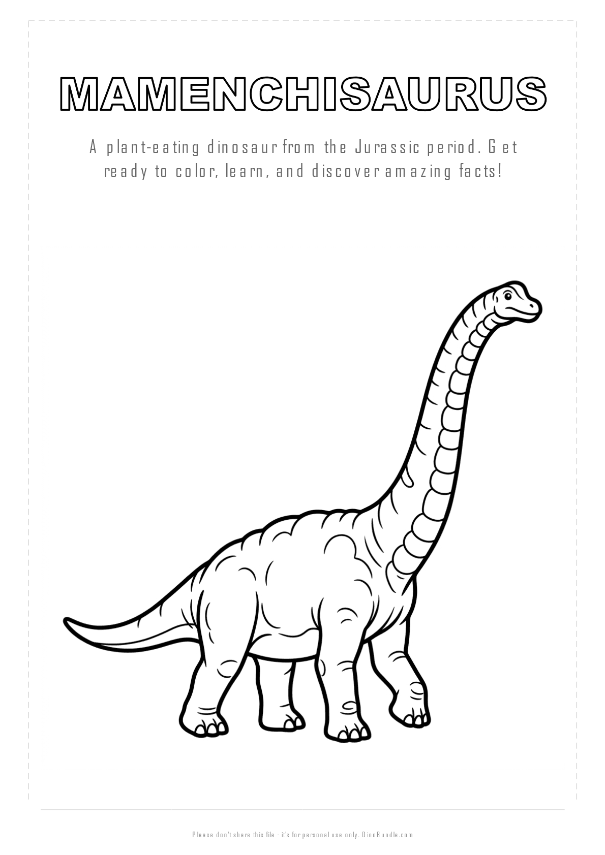 Mamenchisaurus printable page 1