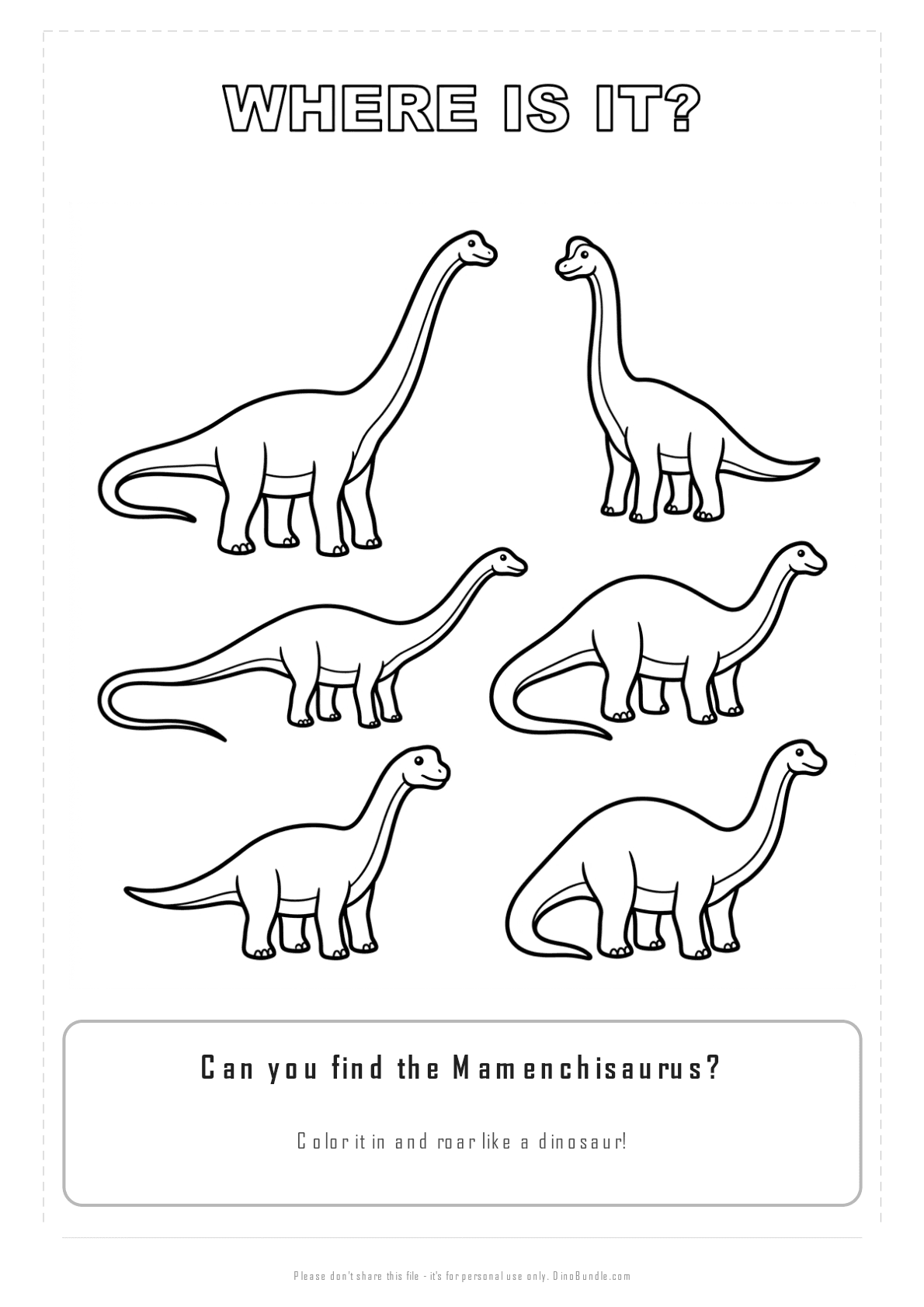 Mamenchisaurus printable page 3