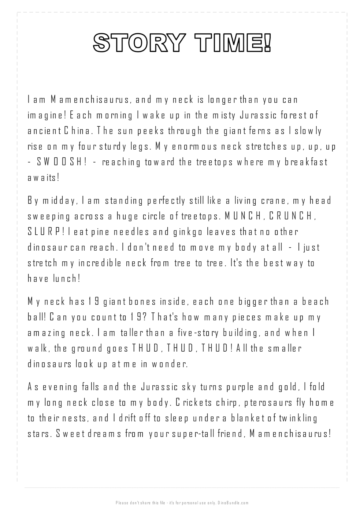 Mamenchisaurus printable page 4
