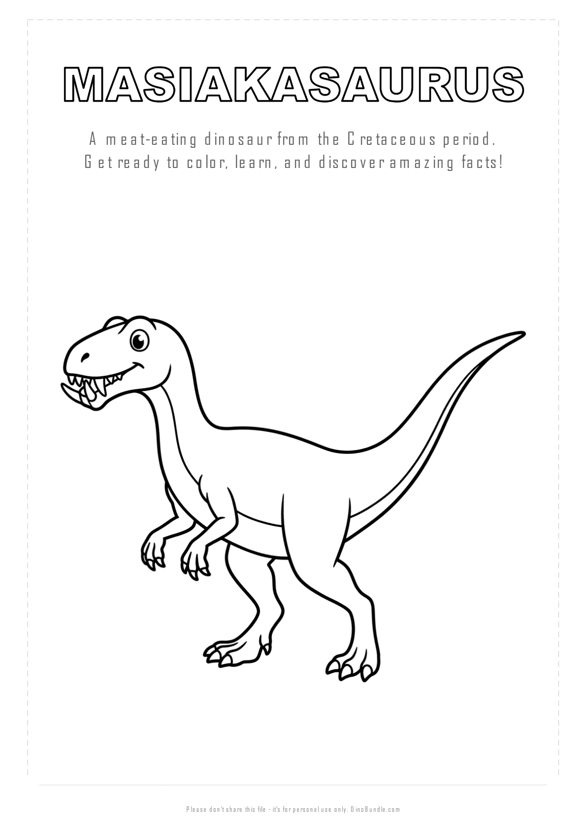 Masiakasaurus printable page 1