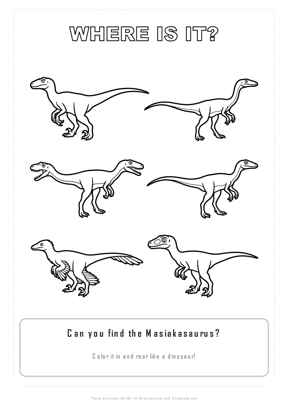 Masiakasaurus printable page 3