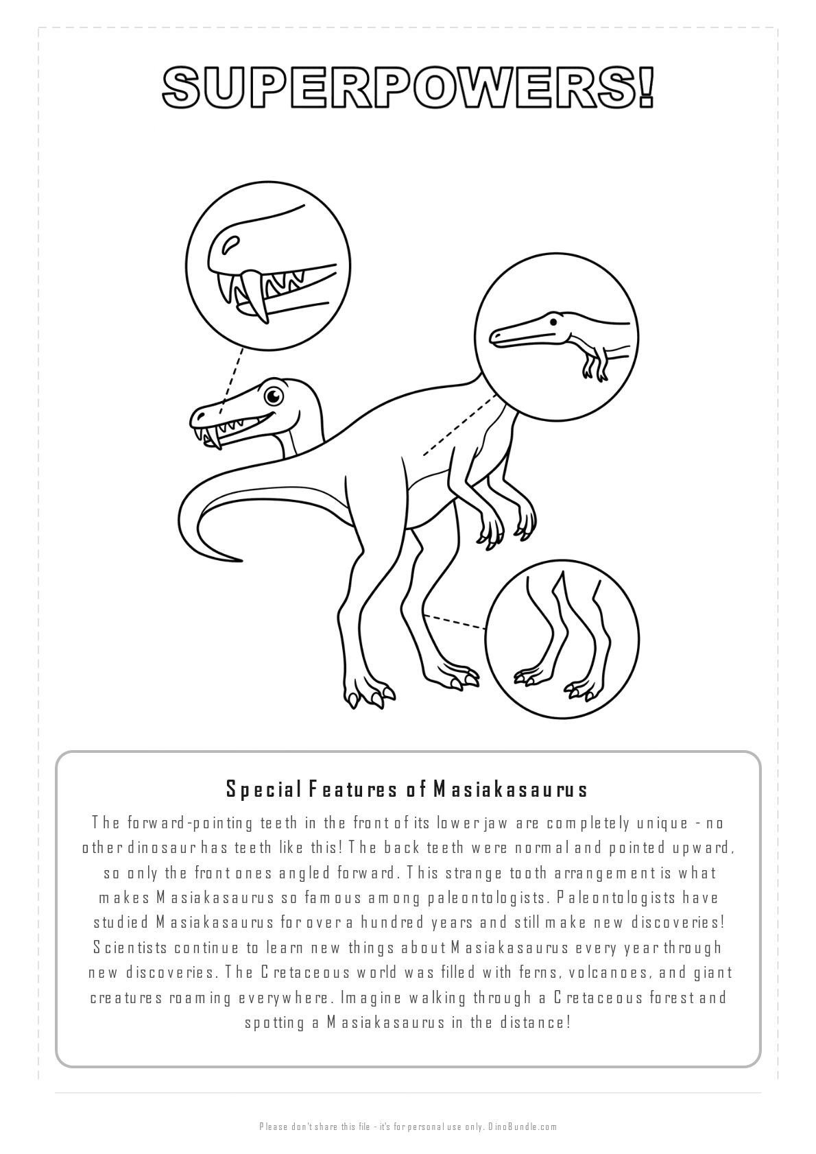 Masiakasaurus printable page 7