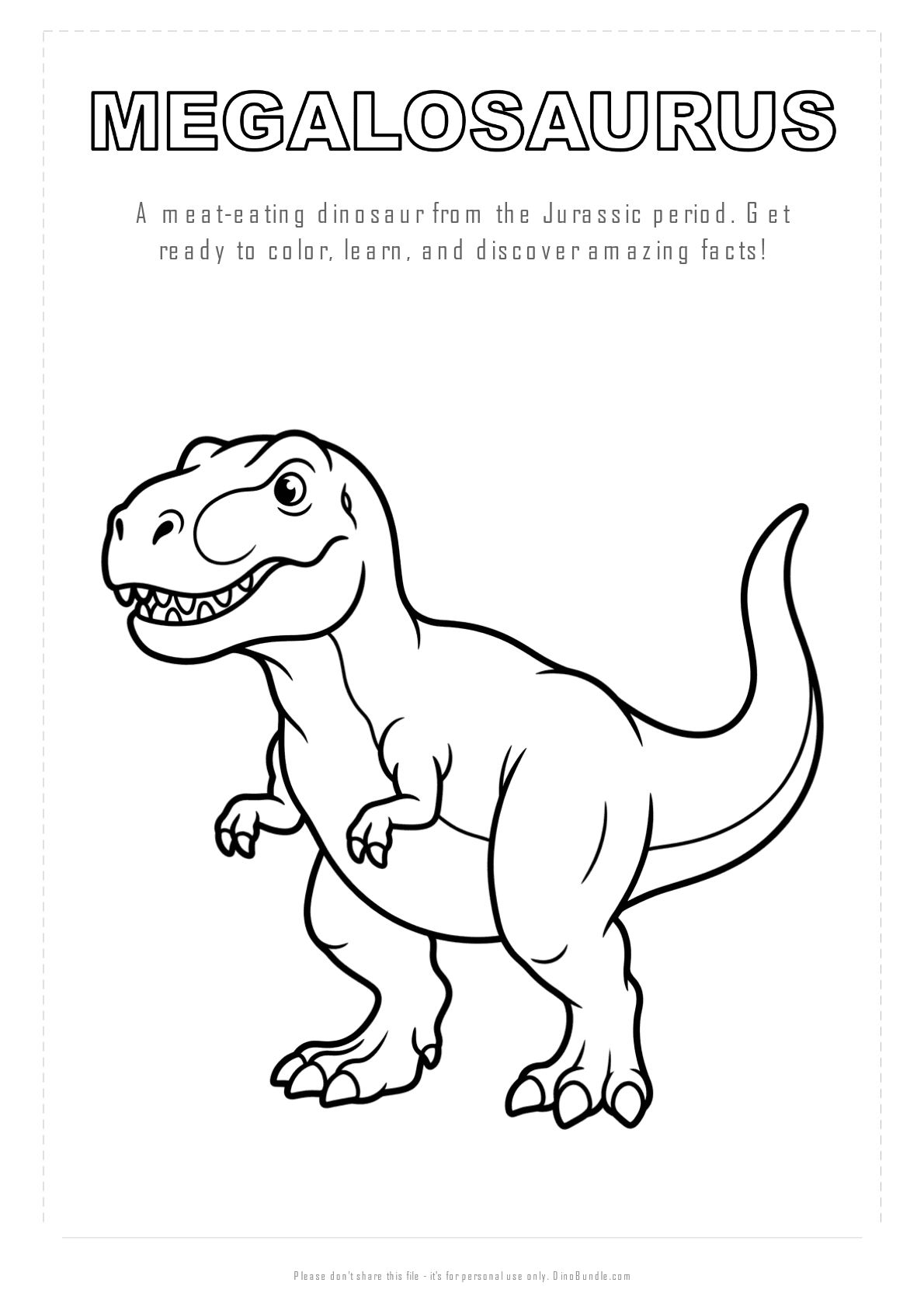 Megalosaurus printable page 1