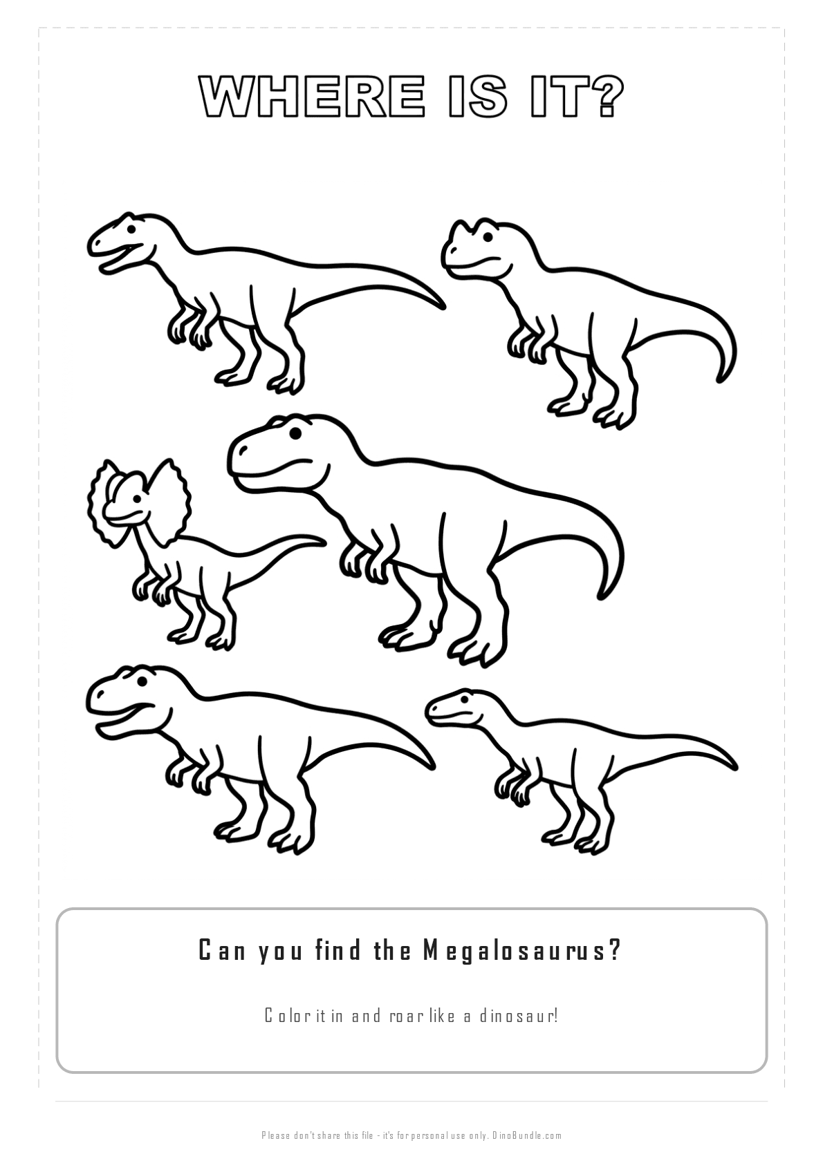 Megalosaurus printable page 3
