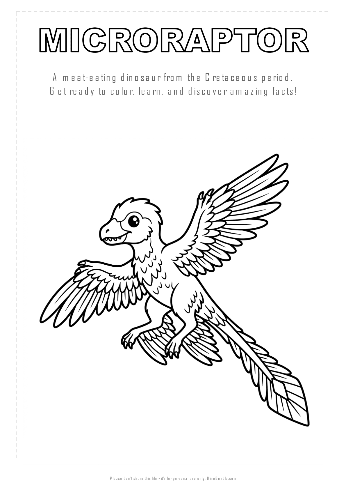 Microraptor printable page 1