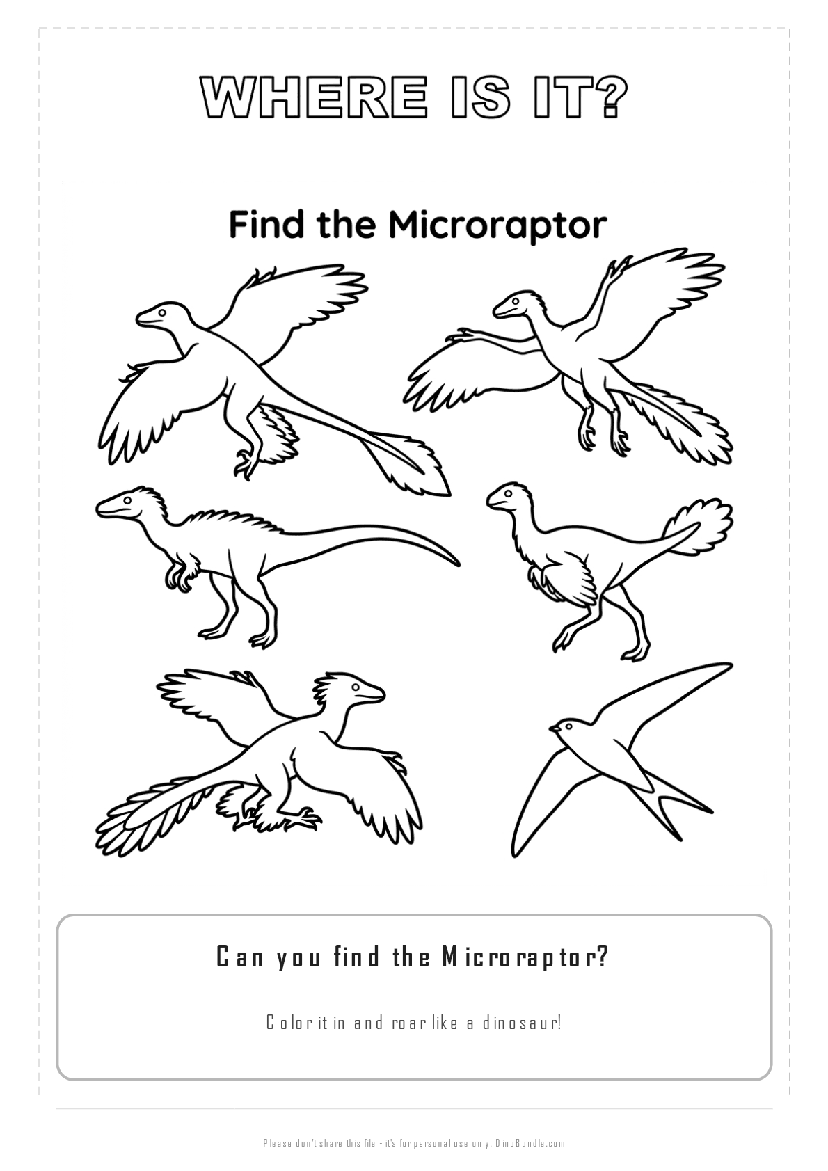 Microraptor printable page 3