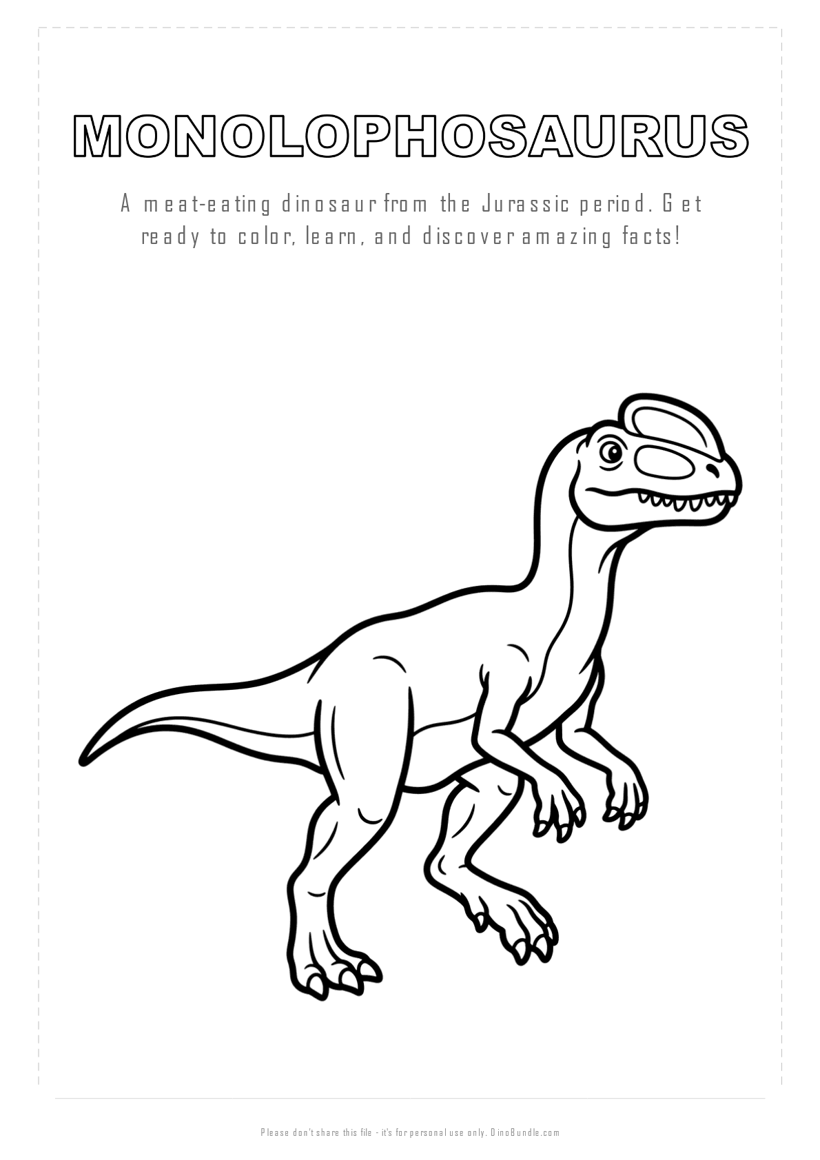Monolophosaurus printable page 1