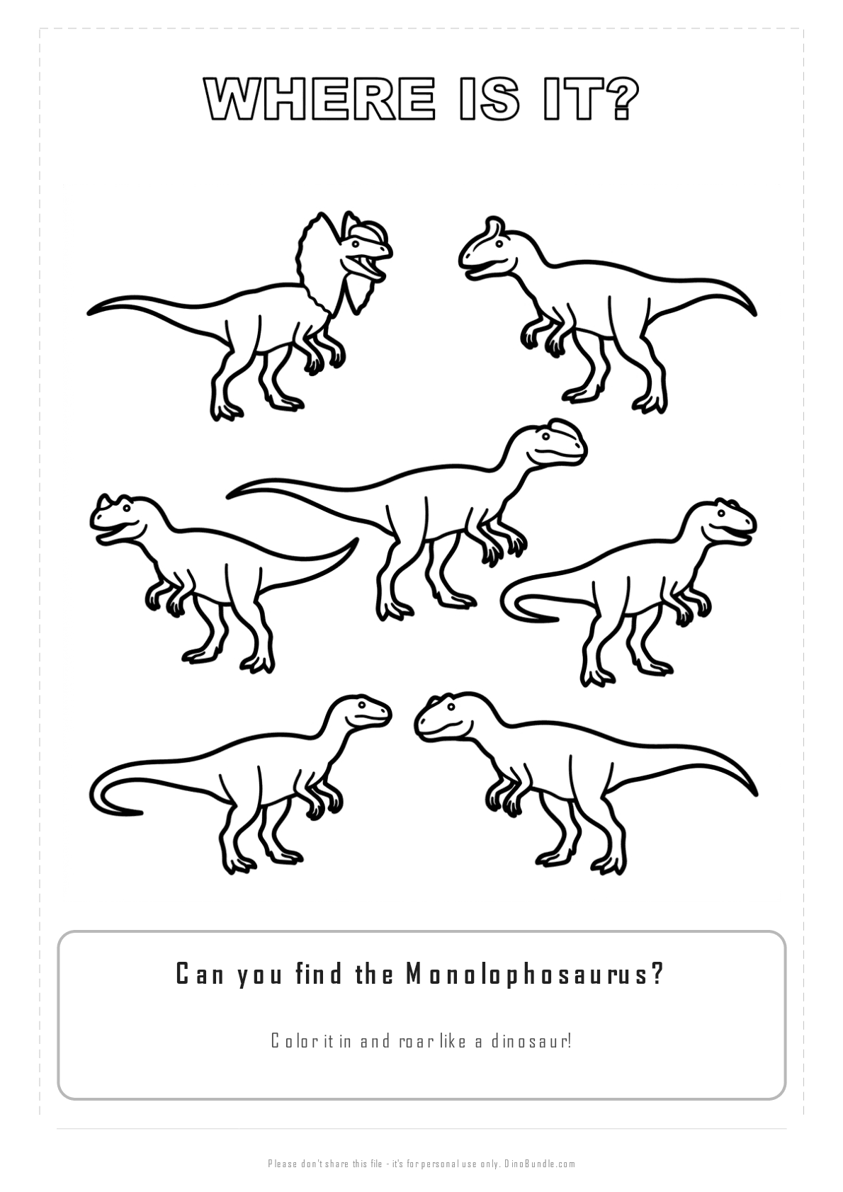 Monolophosaurus printable page 3