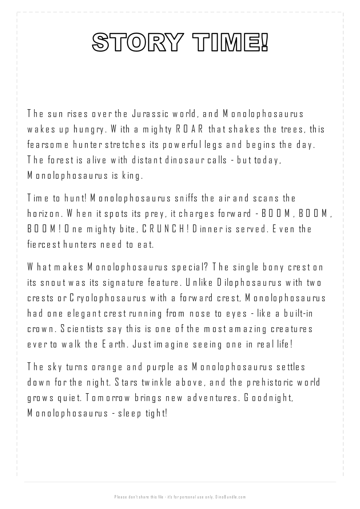 Monolophosaurus printable page 4