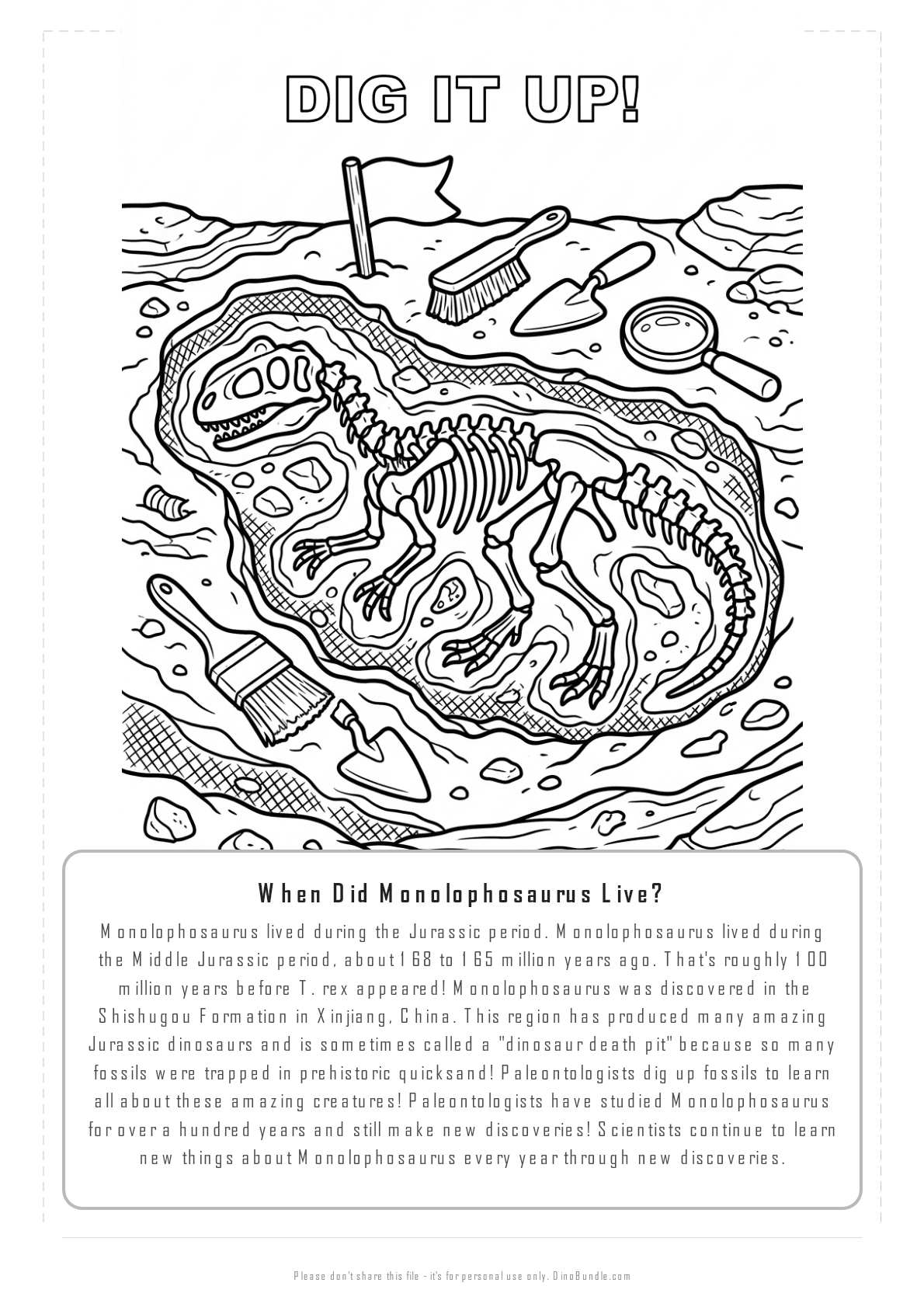 Monolophosaurus printable page 6