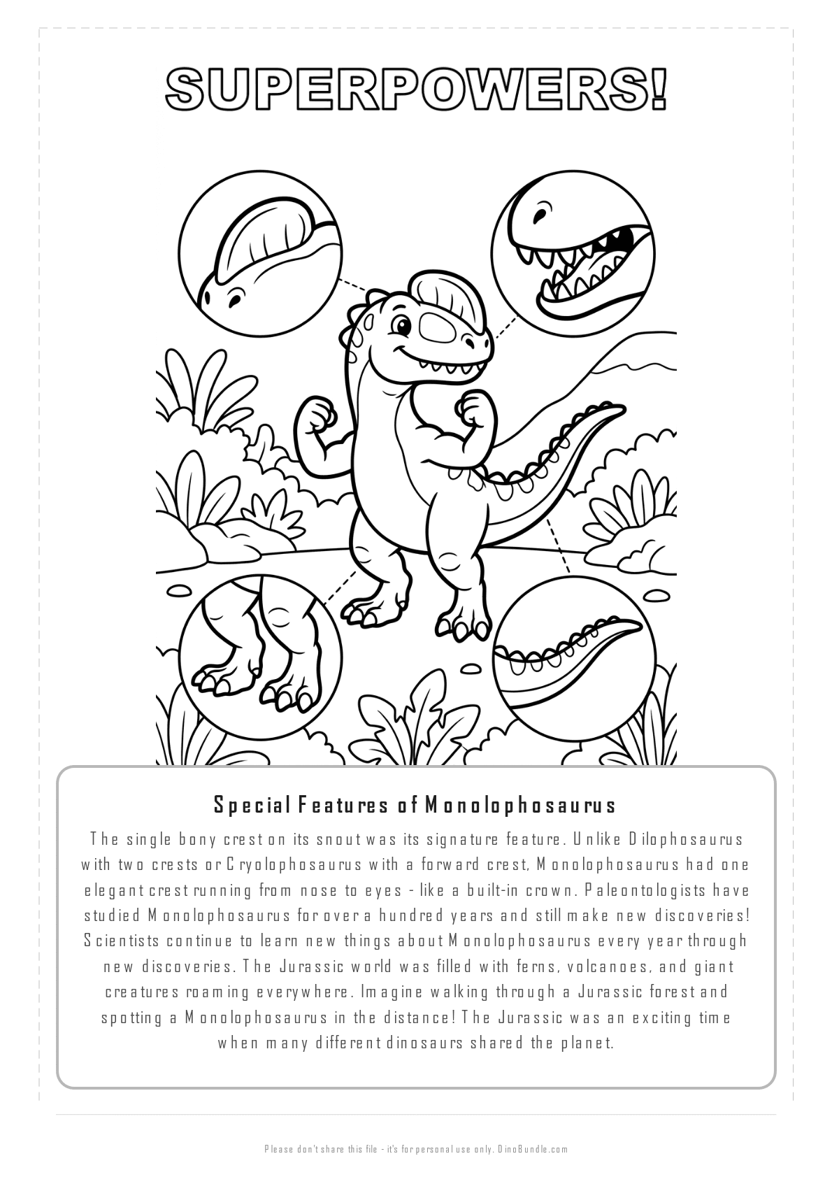 Monolophosaurus printable page 7