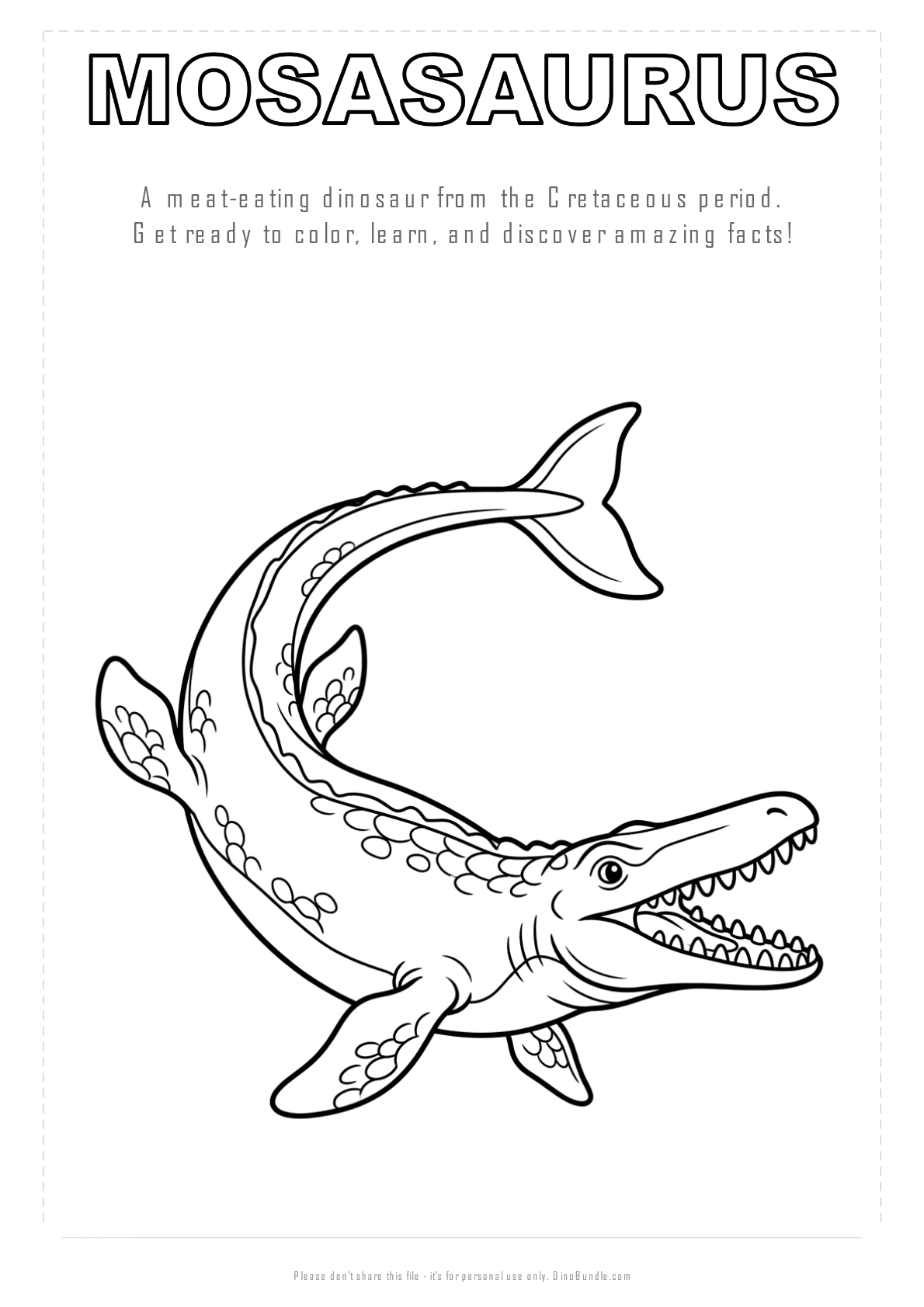 Mosasaurus printable page 1