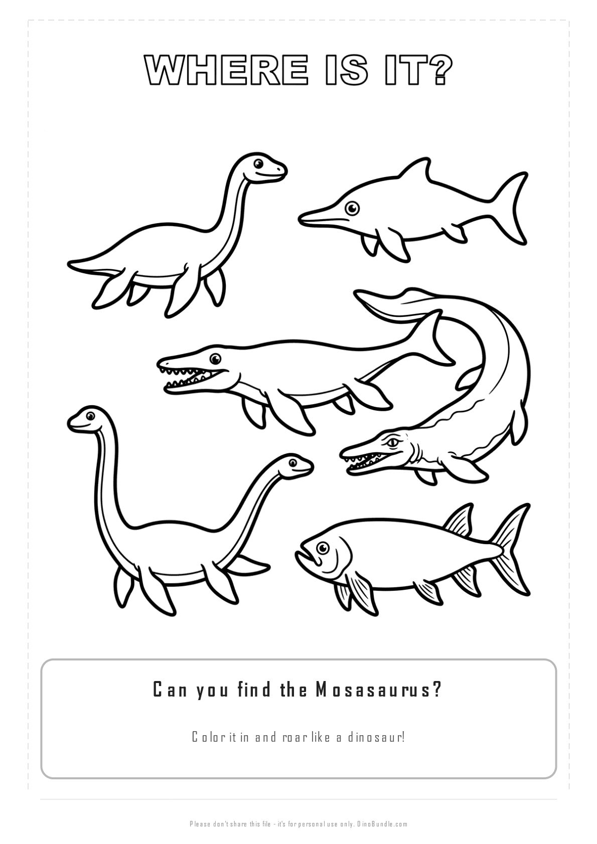 Mosasaurus printable page 3