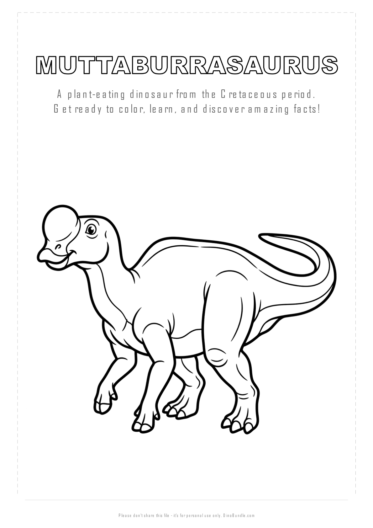 Muttaburrasaurus printable page 1