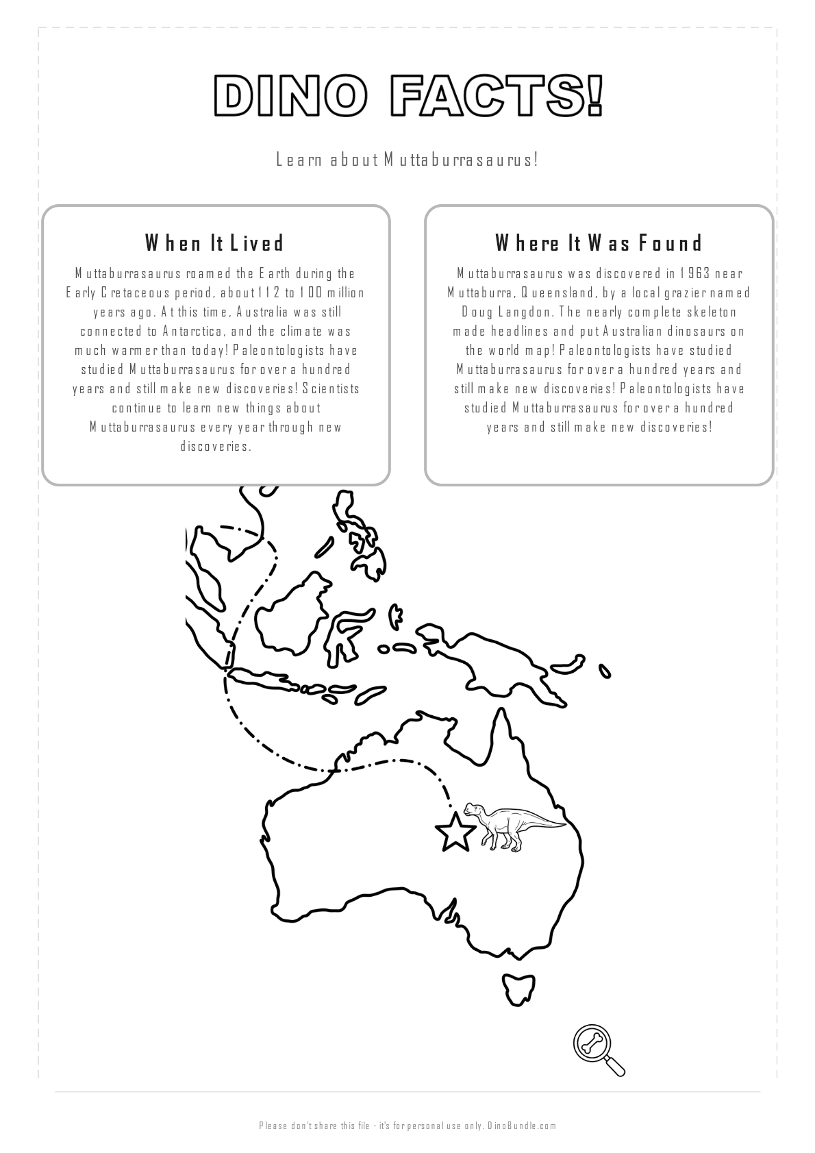 Muttaburrasaurus printable page 2