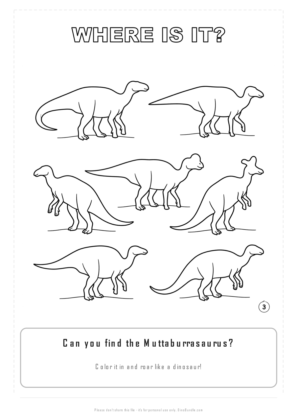 Muttaburrasaurus printable page 3