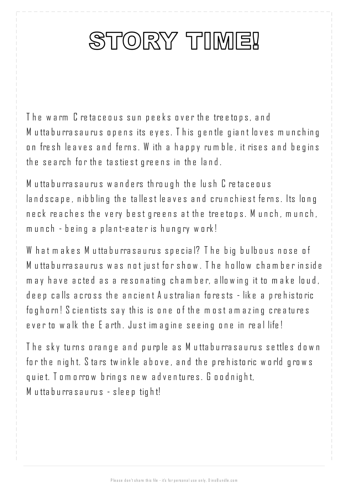 Muttaburrasaurus printable page 4