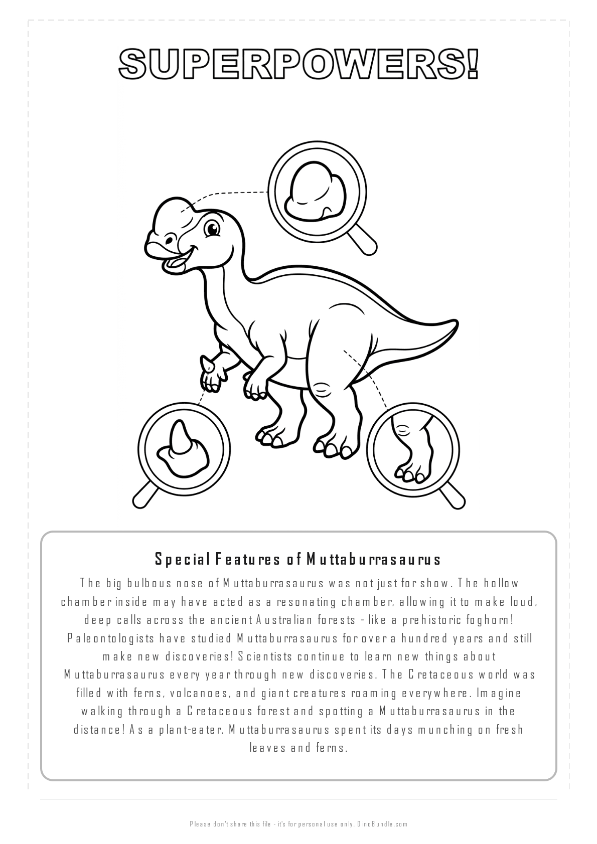 Muttaburrasaurus printable page 7