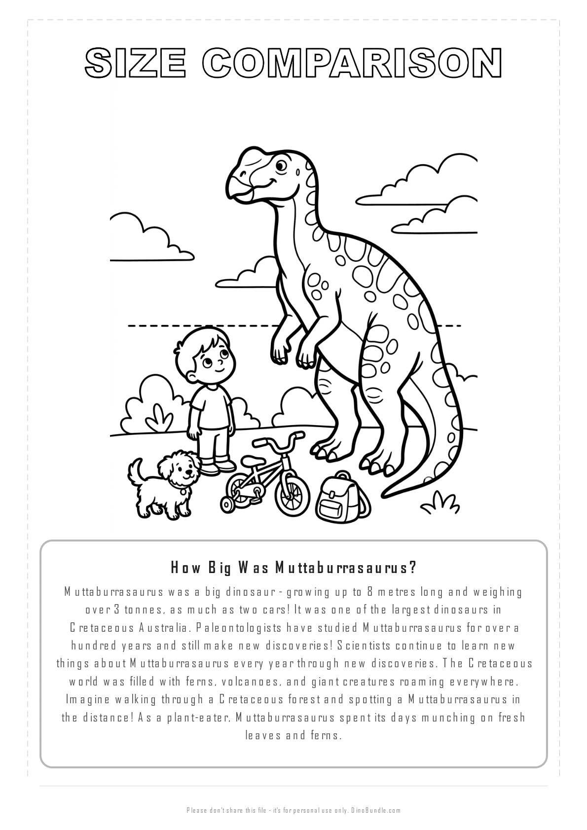 Muttaburrasaurus printable page 8