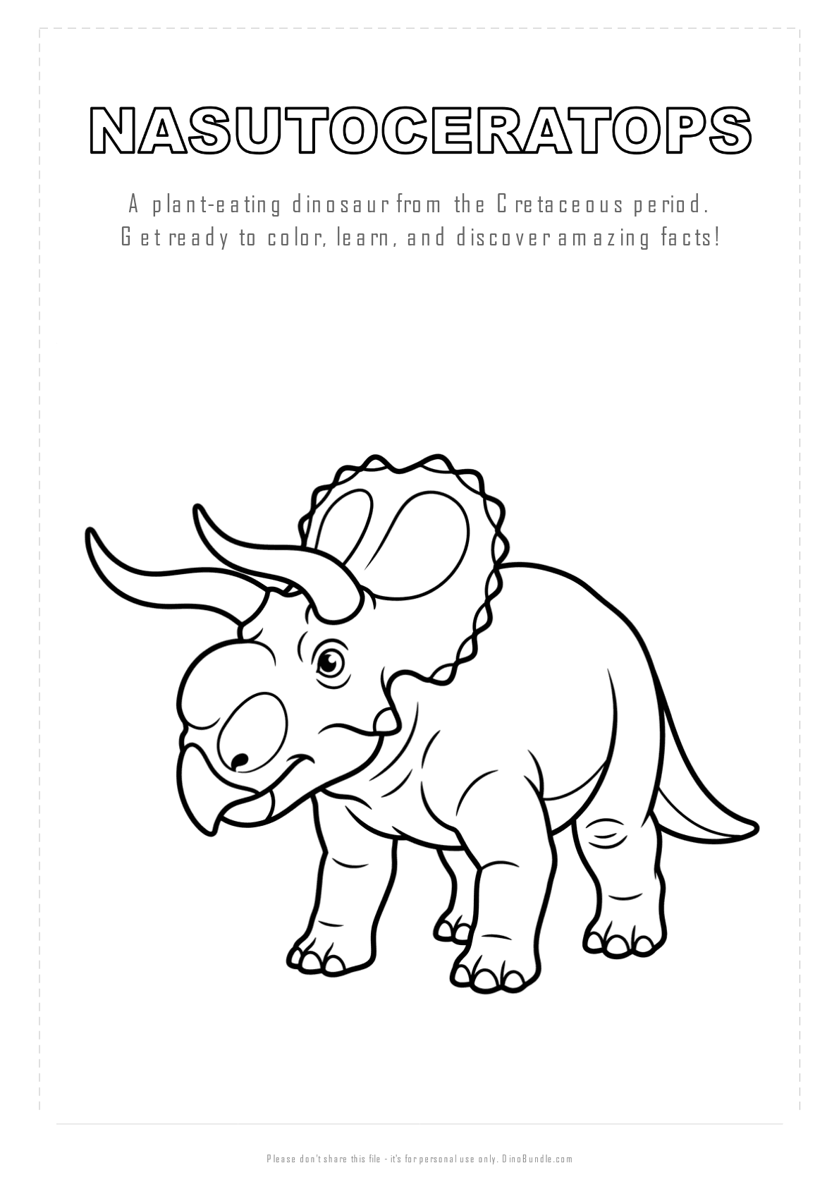 Nasutoceratops printable page 1