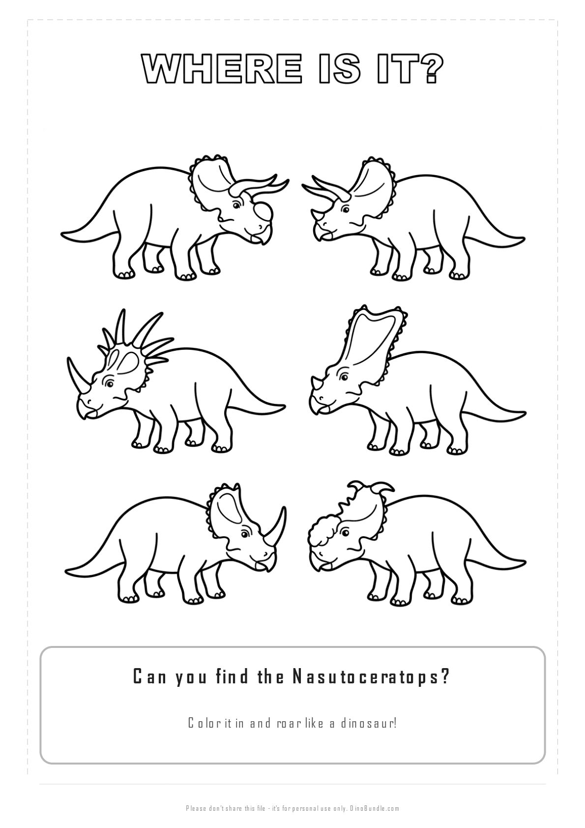Nasutoceratops printable page 3