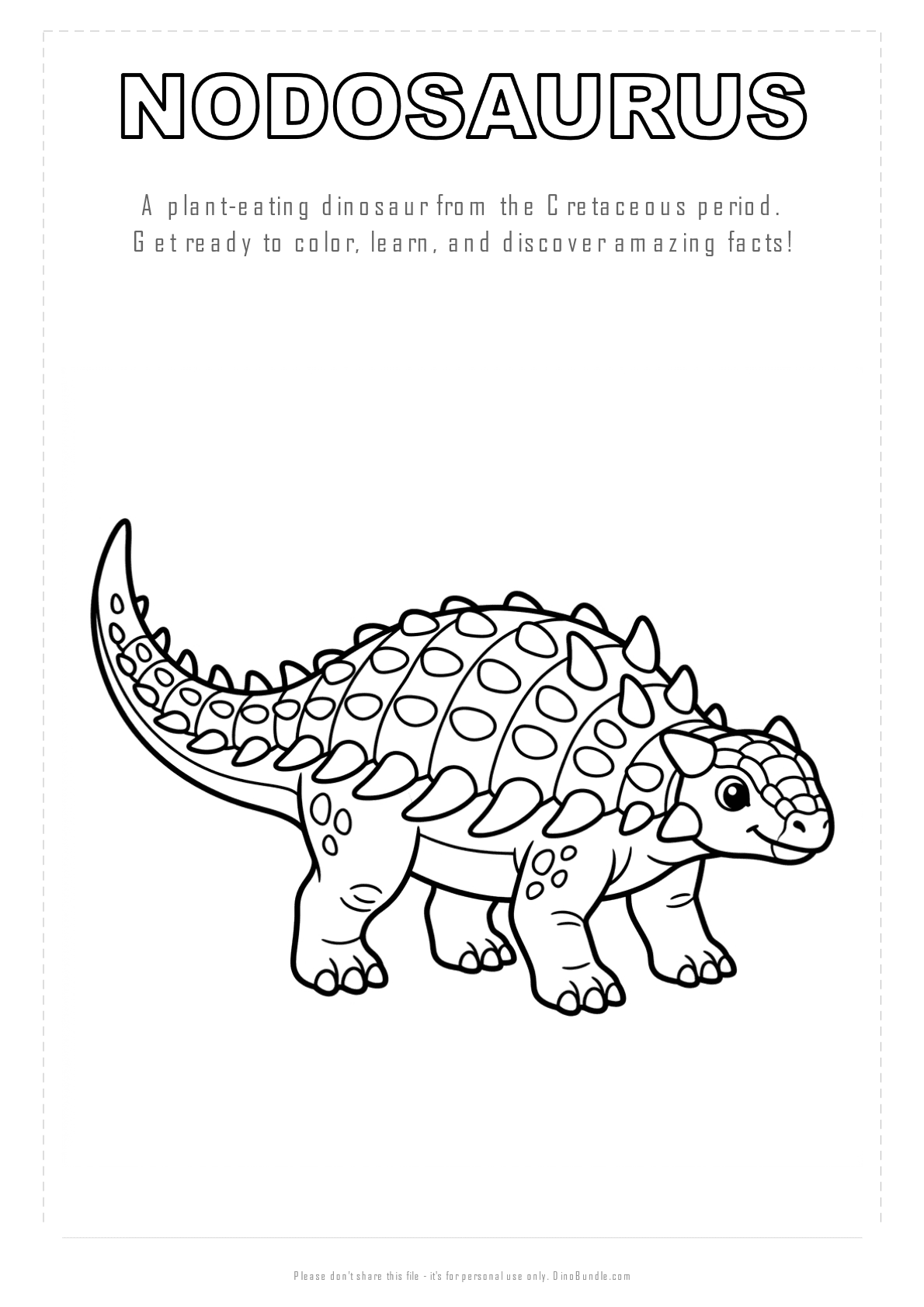 Nodosaurus printable page 1