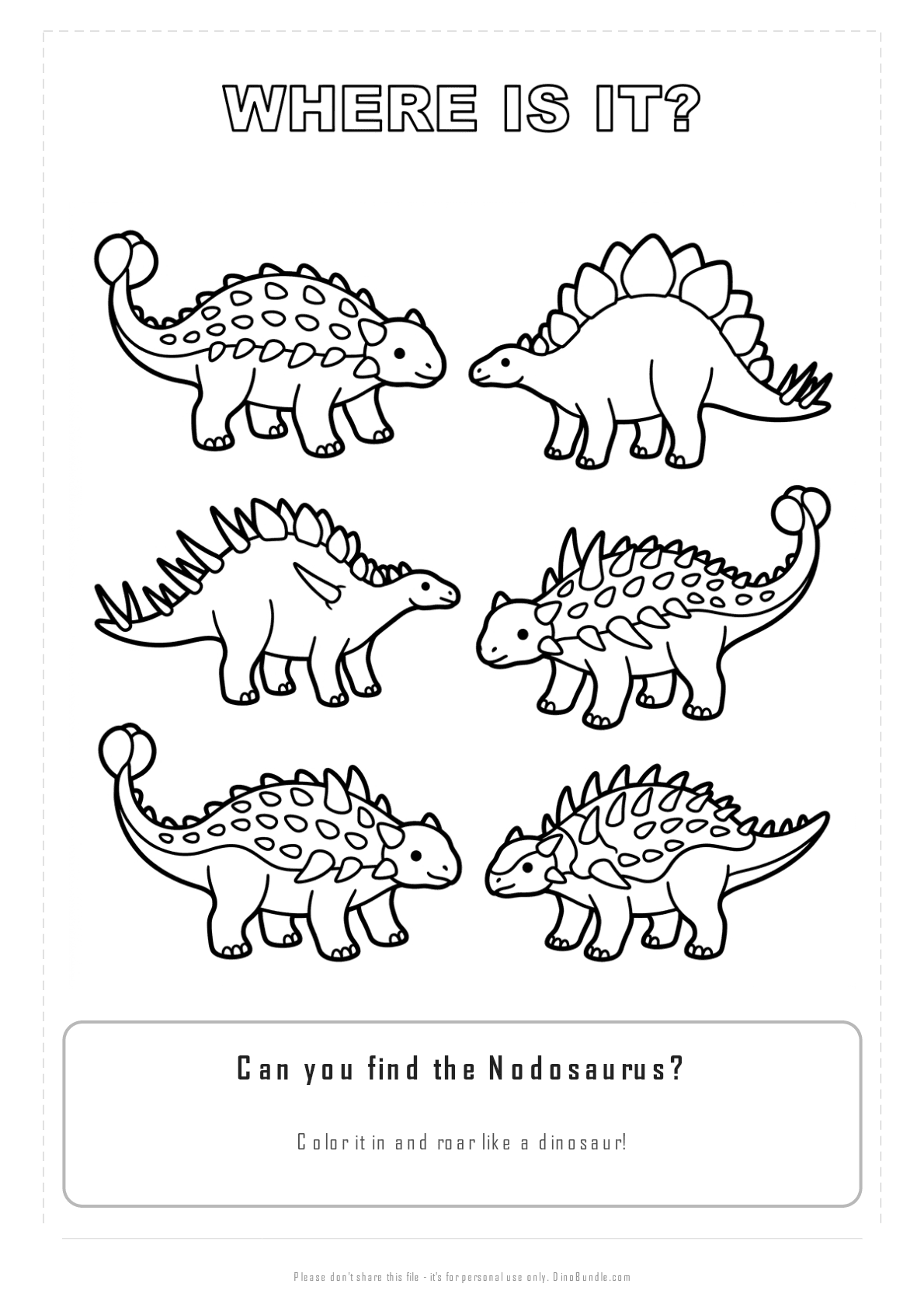 Nodosaurus printable page 3