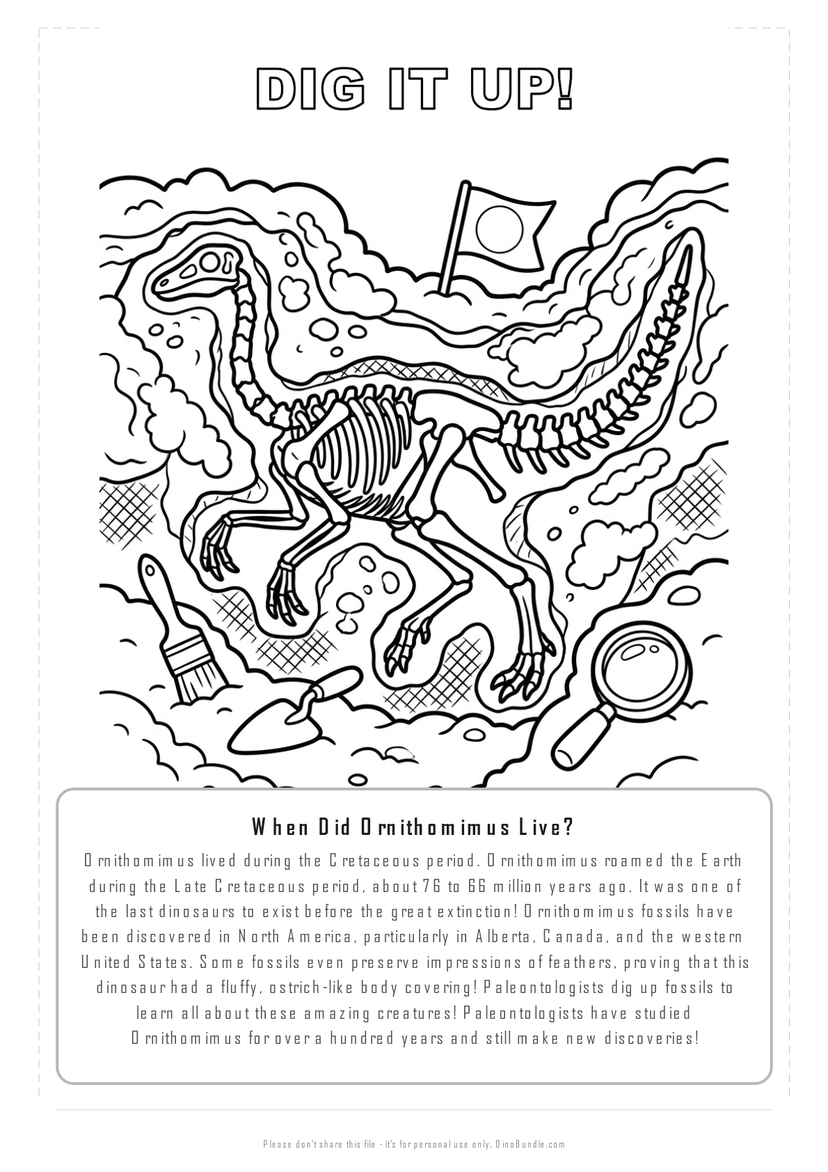 Ornithomimus printable page 6