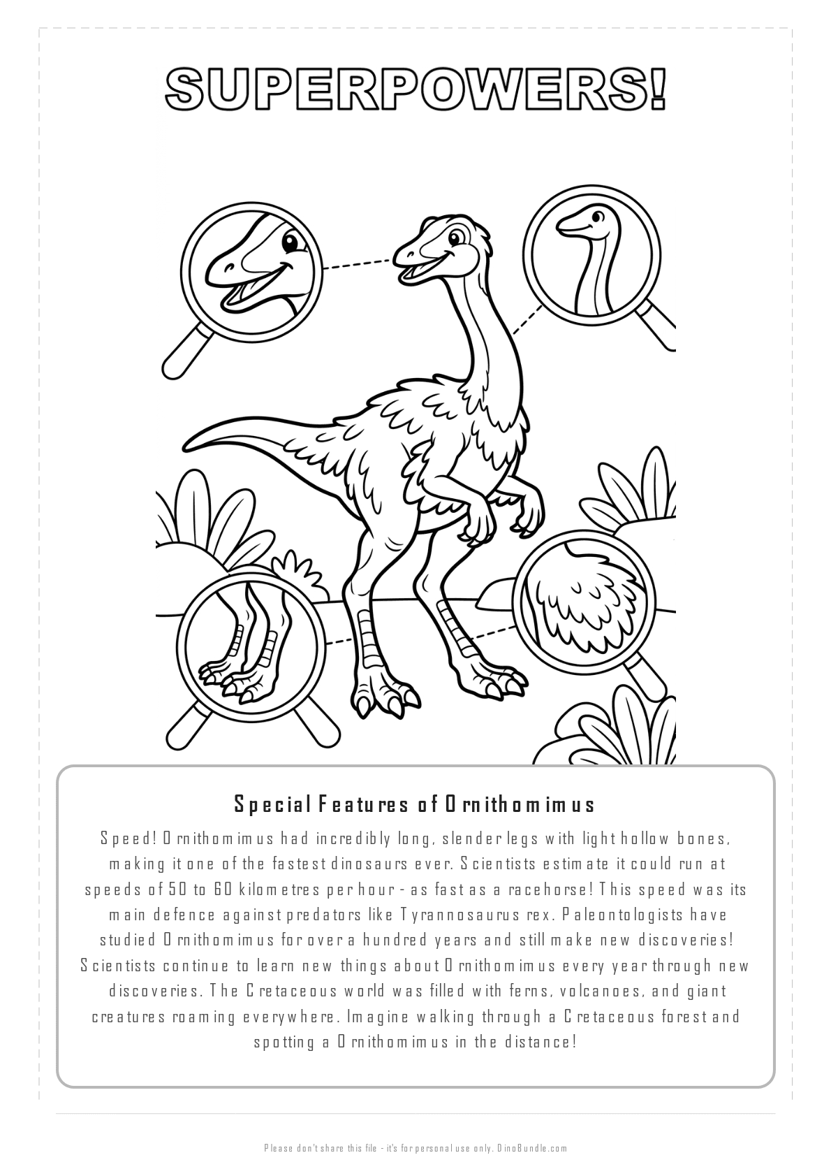 Ornithomimus printable page 7