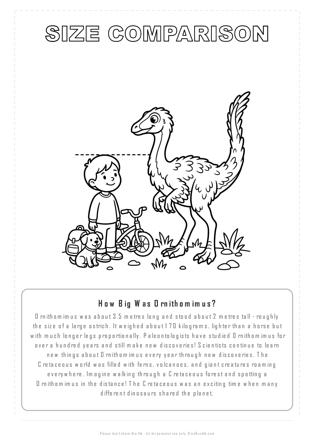 Ornithomimus printable page 8