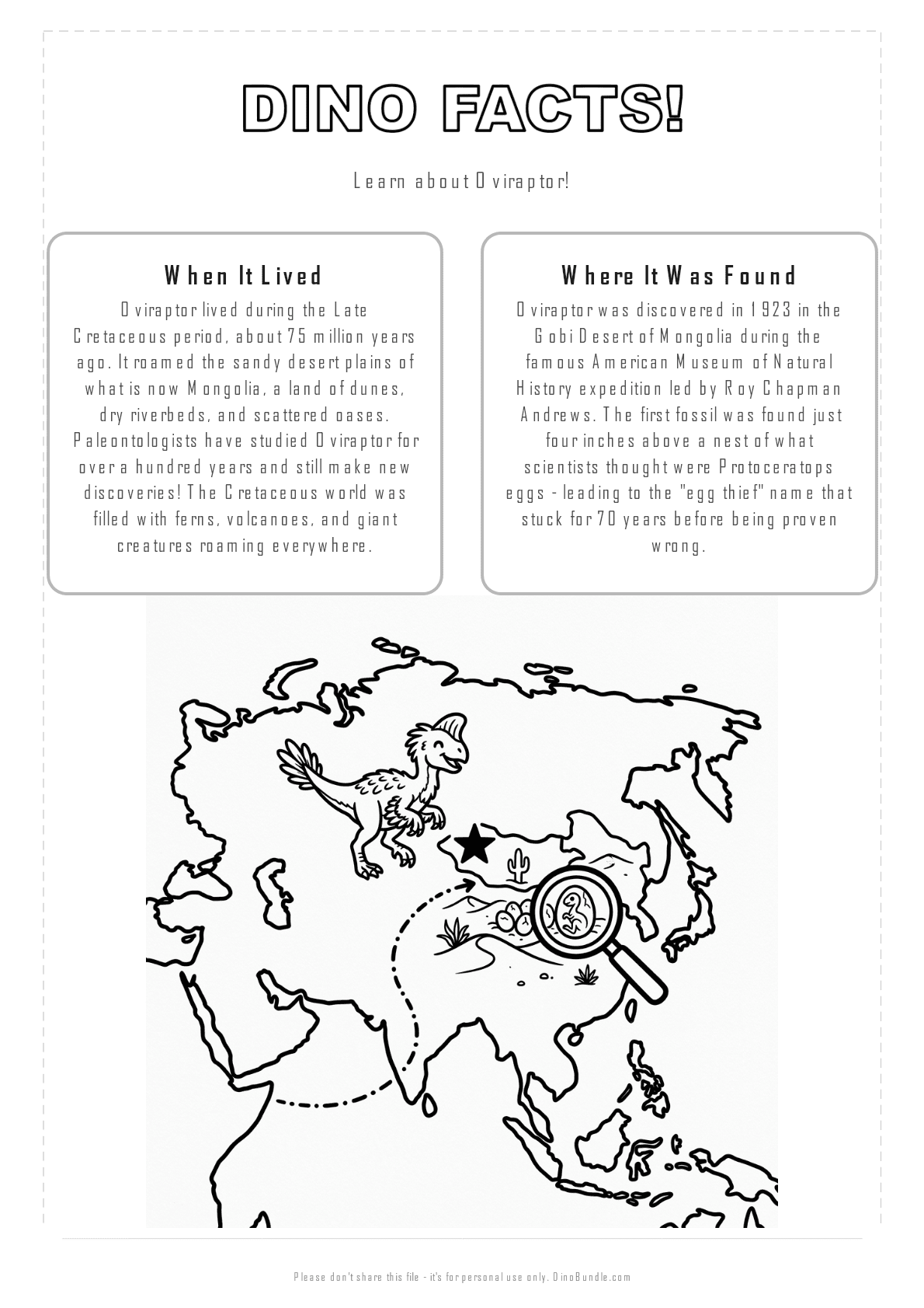 Oviraptor printable page 2